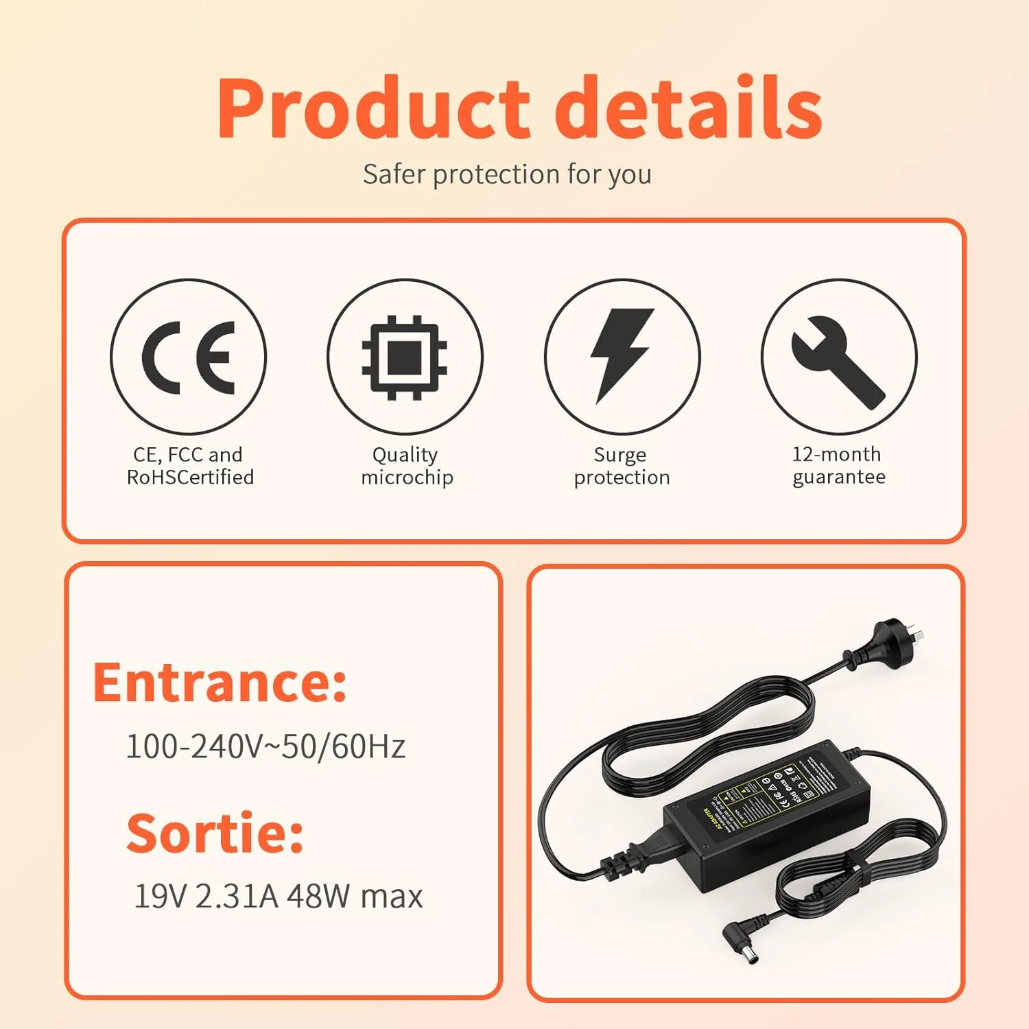 shefor Power Power Supplies Supply Adapter Compatible with LG Electronics NEW - Image 3