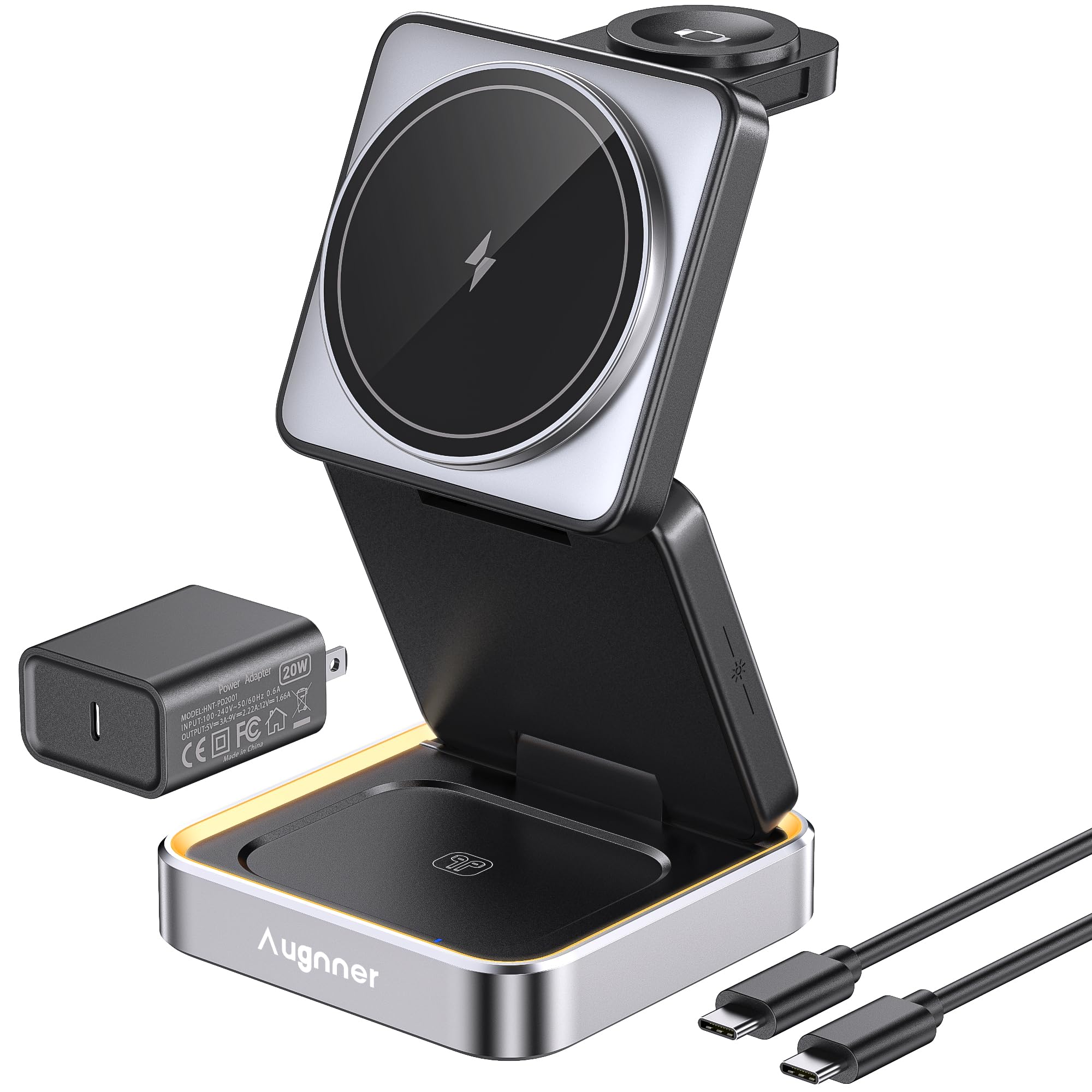 Augnner Foldable Wireless Charging Station with Night Light NEW