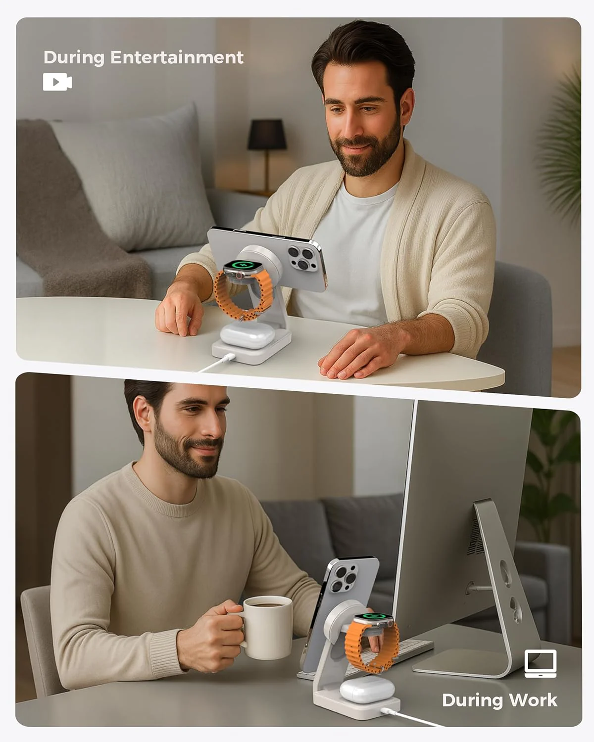 SOFLAME 3-in-1 Induction Chargers Foldable Magnetic Wireless Charger NEW - Image 6