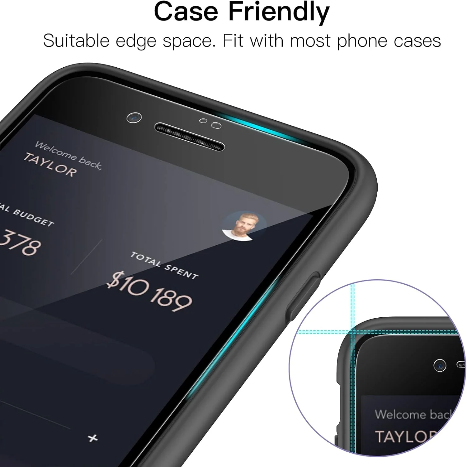 JETech Full Screen Protectors Coverage Screen Protector for iPhone 8 Plus/7 NEW - Image 7
