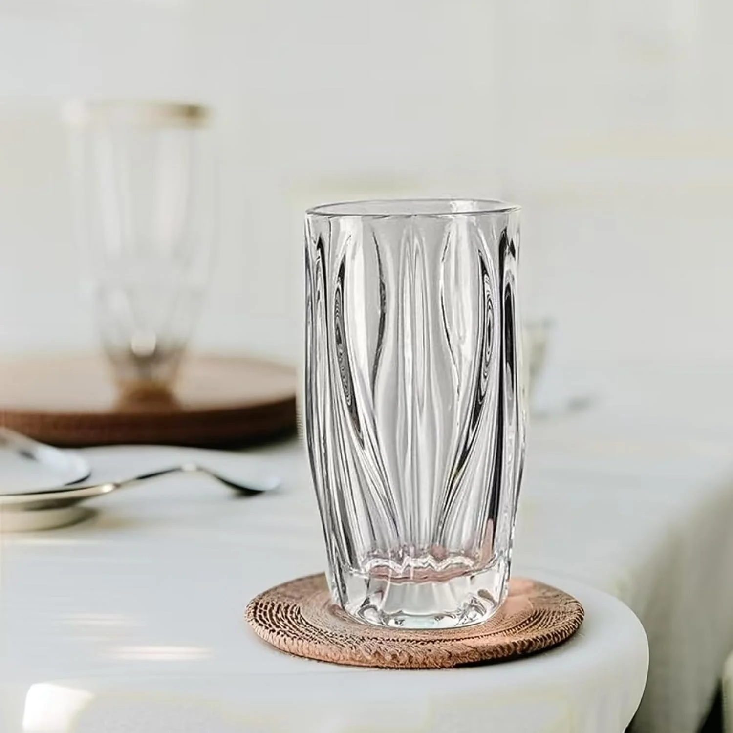 GYRUT 440ML Highball Glasses Set of 4 Drinking Cups for Milk Ice Latte Clear NEW - Image 3