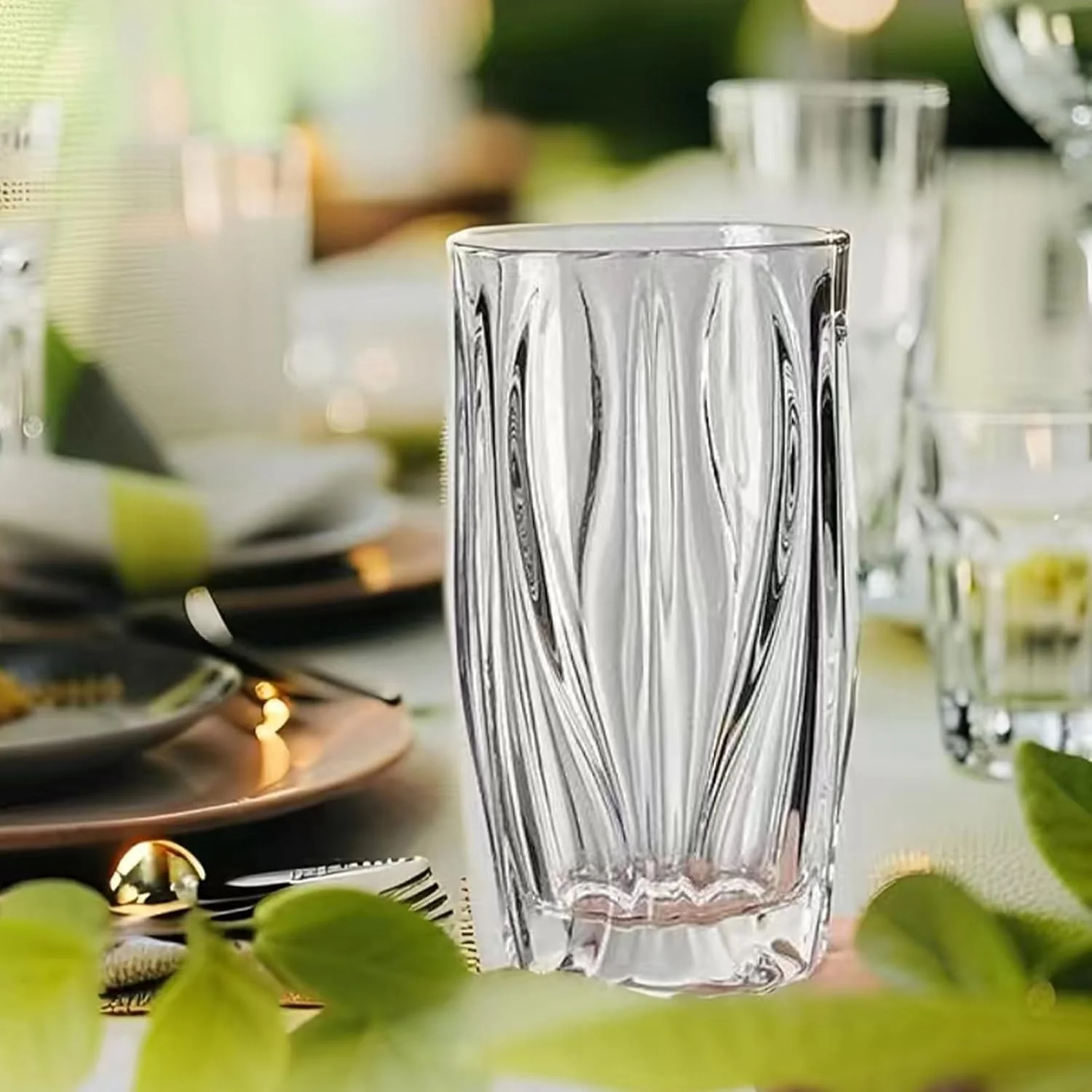 GYRUT 440ML Highball Glasses Set of 4 Drinking Cups for Milk Ice Latte Clear NEW - Image 5