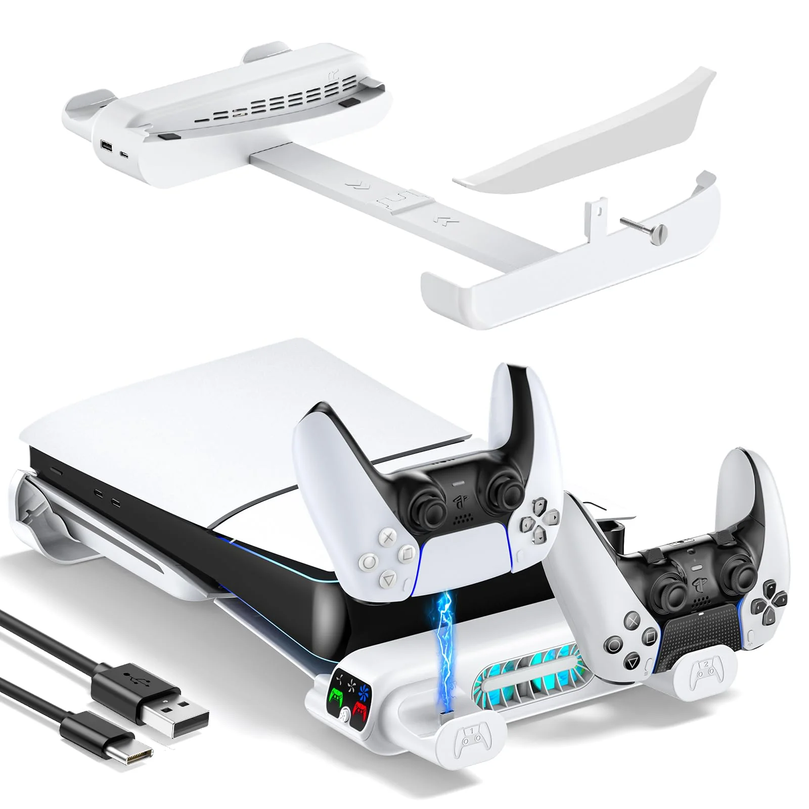 Tokluck Cooling Skin & Protector Sets Stand Station Compatible PS5 Slim DEMO