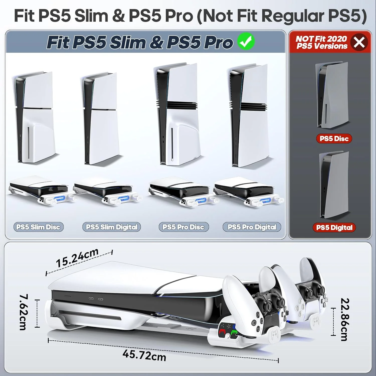 Tokluck Cooling Skin & Protector Sets Stand Station Compatible PS5 Slim DEMO - Image 2