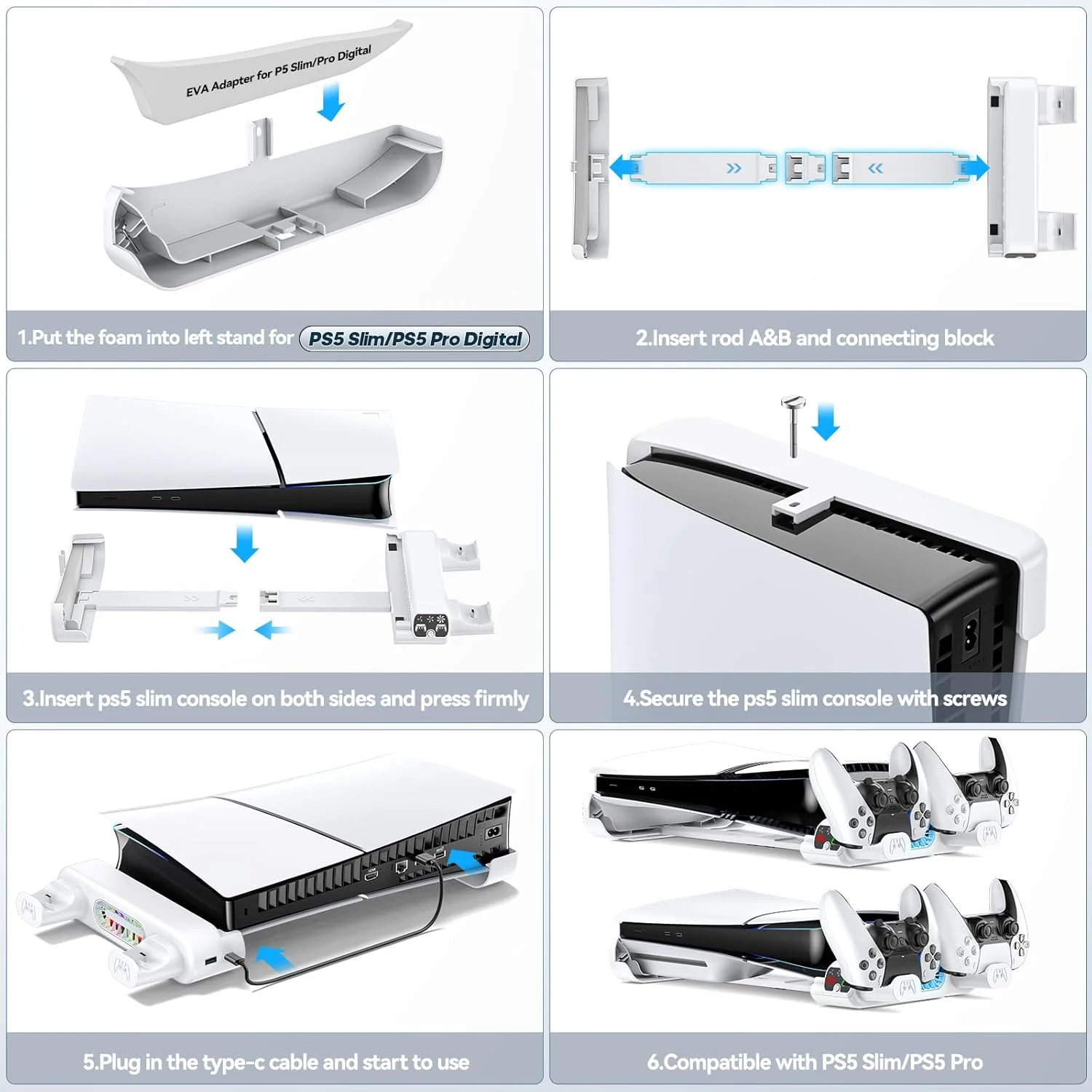 Tokluck Cooling Skin & Protector Sets Stand Station Compatible PS5 Slim DEMO - Image 5