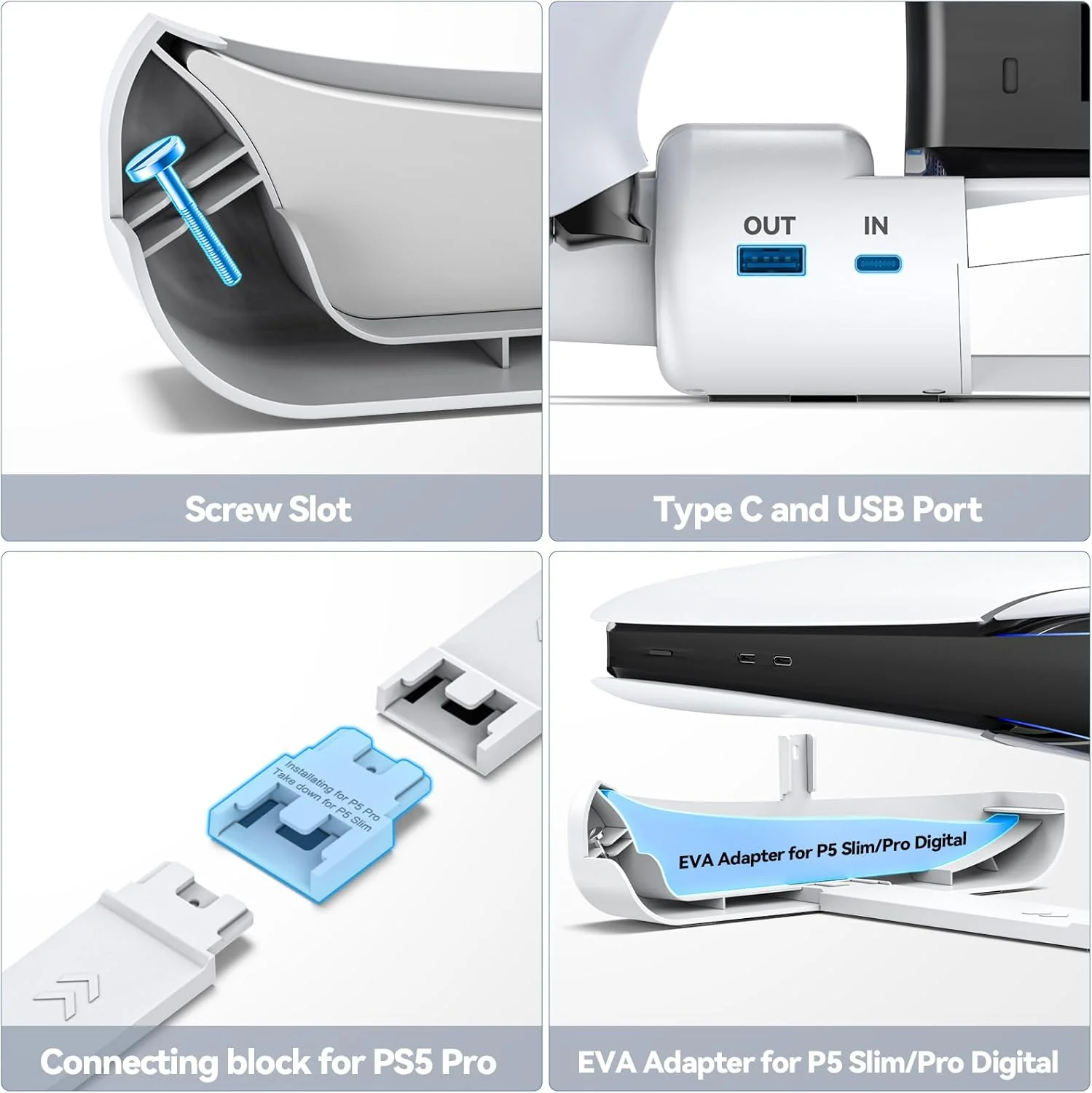 Tokluck Cooling Skin & Protector Sets Stand Station Compatible PS5 Slim DEMO - Image 6