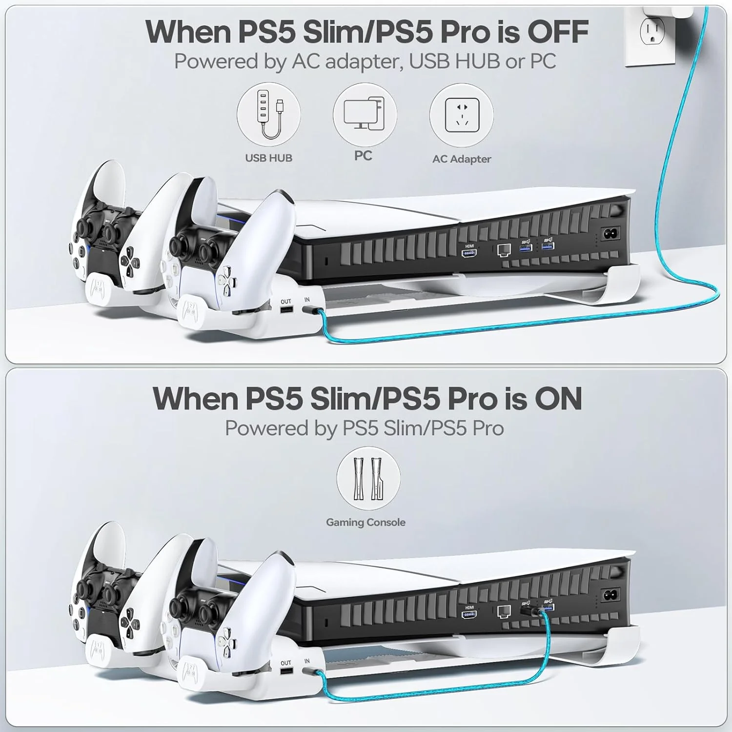 Tokluck Cooling Skin & Protector Sets Stand Station Compatible PS5 Slim DEMO - Image 7
