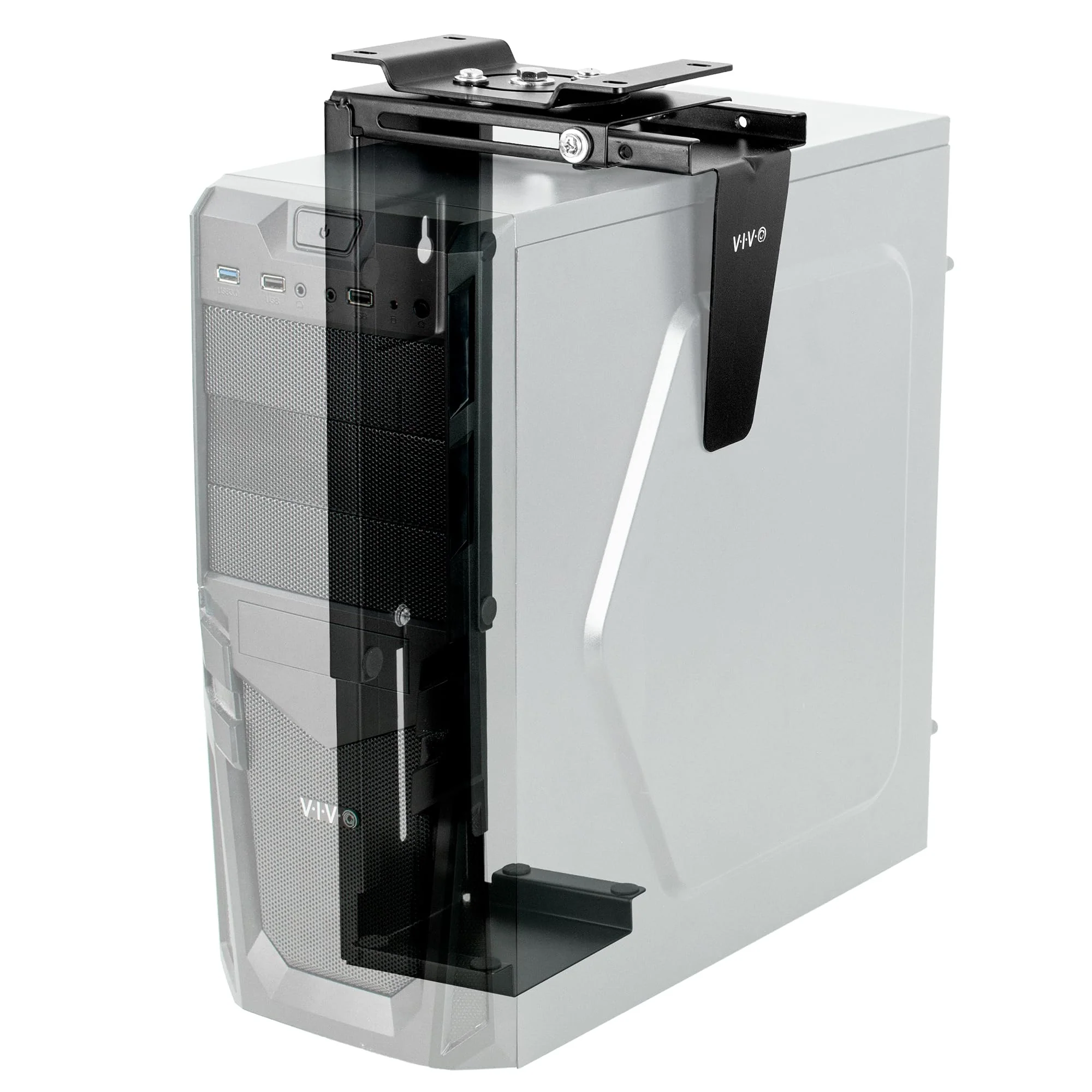 VIVO Adjustable Under Desk and Wall PC Mount Computer Case Holder Swivel NEW