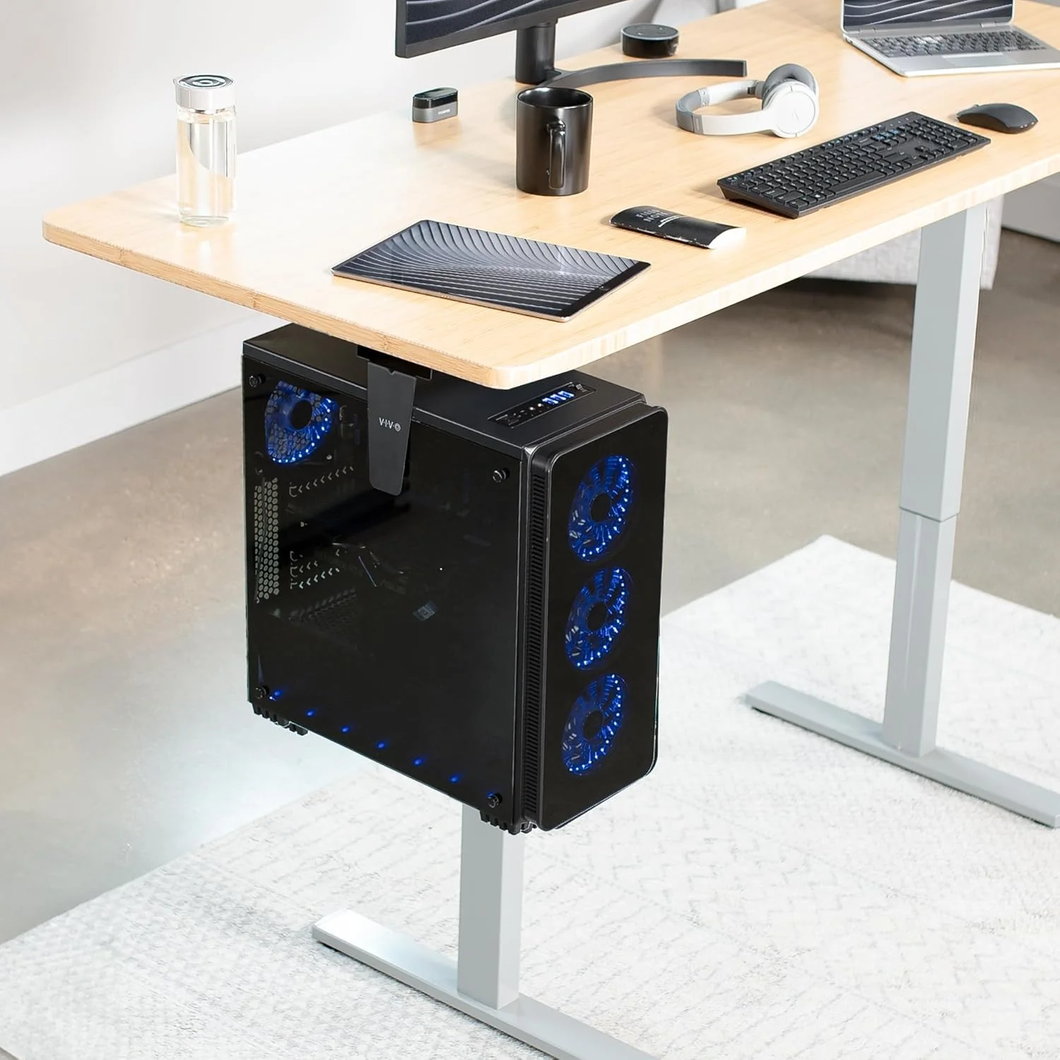 VIVO Adjustable Under Desk and Wall PC Mount Computer Case Holder Swivel NEW - Image 5