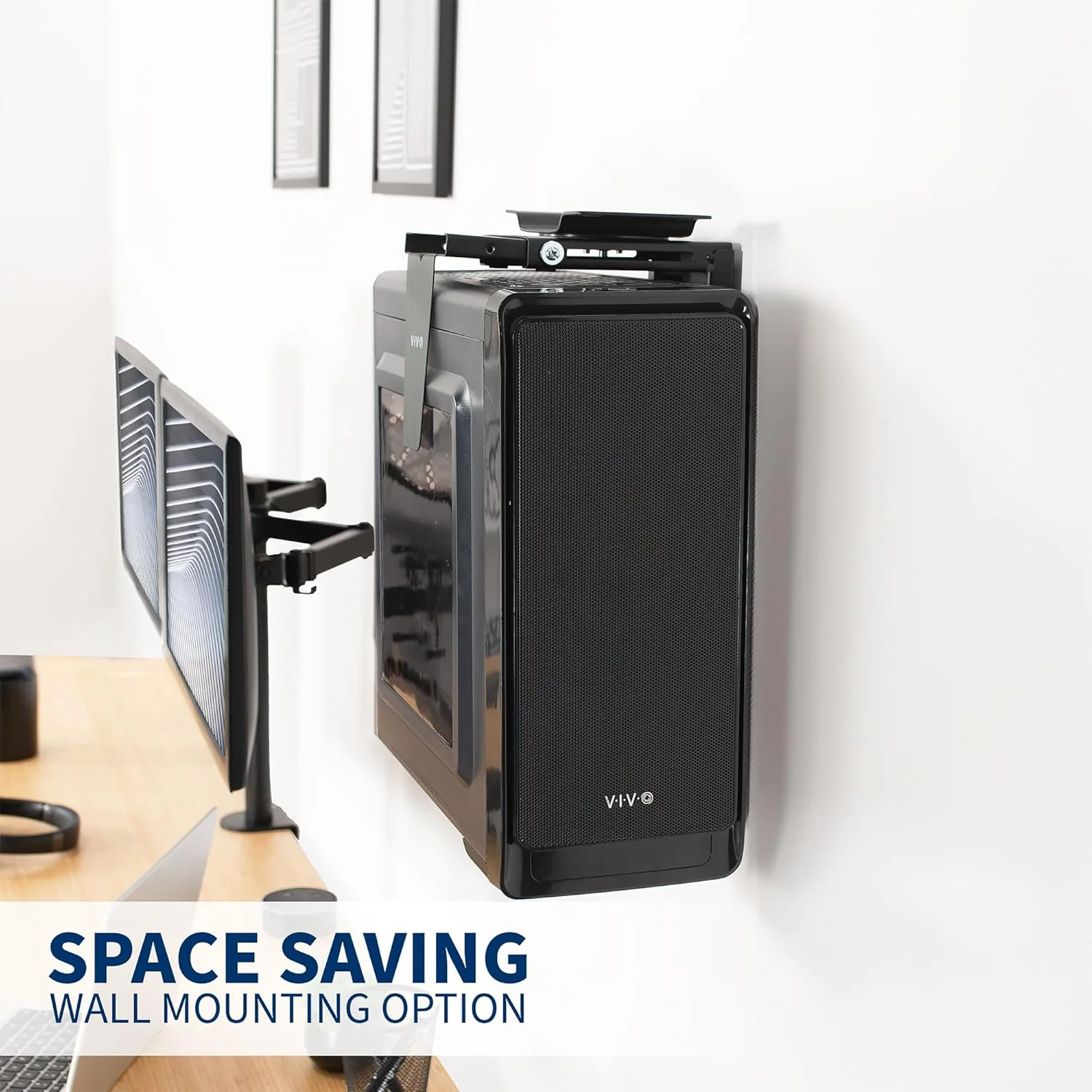 VIVO Adjustable Under Desk and Wall PC Mount Computer Case Holder Swivel NEW - Image 8