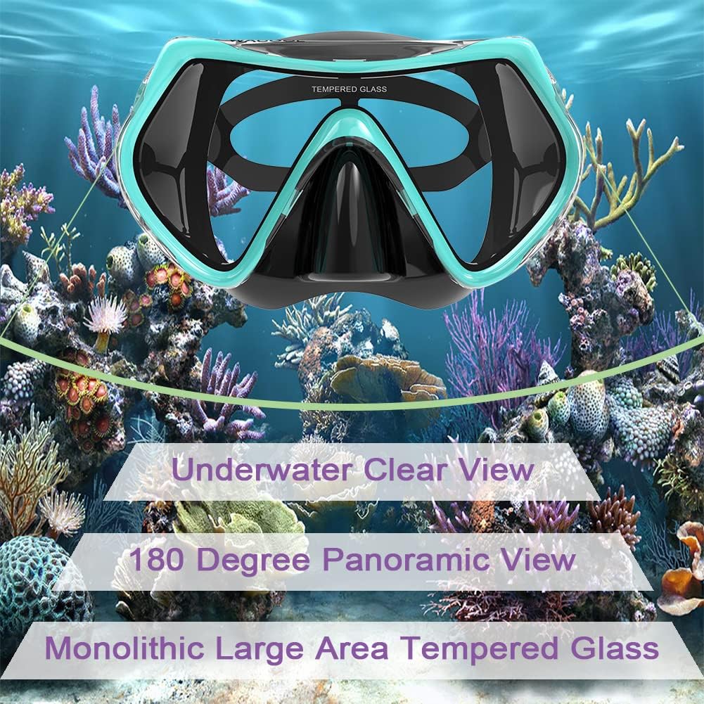WACOOL Professional Silicone Snorkeling Goggles for Adults in Mgreen Color NEW - Image 3
