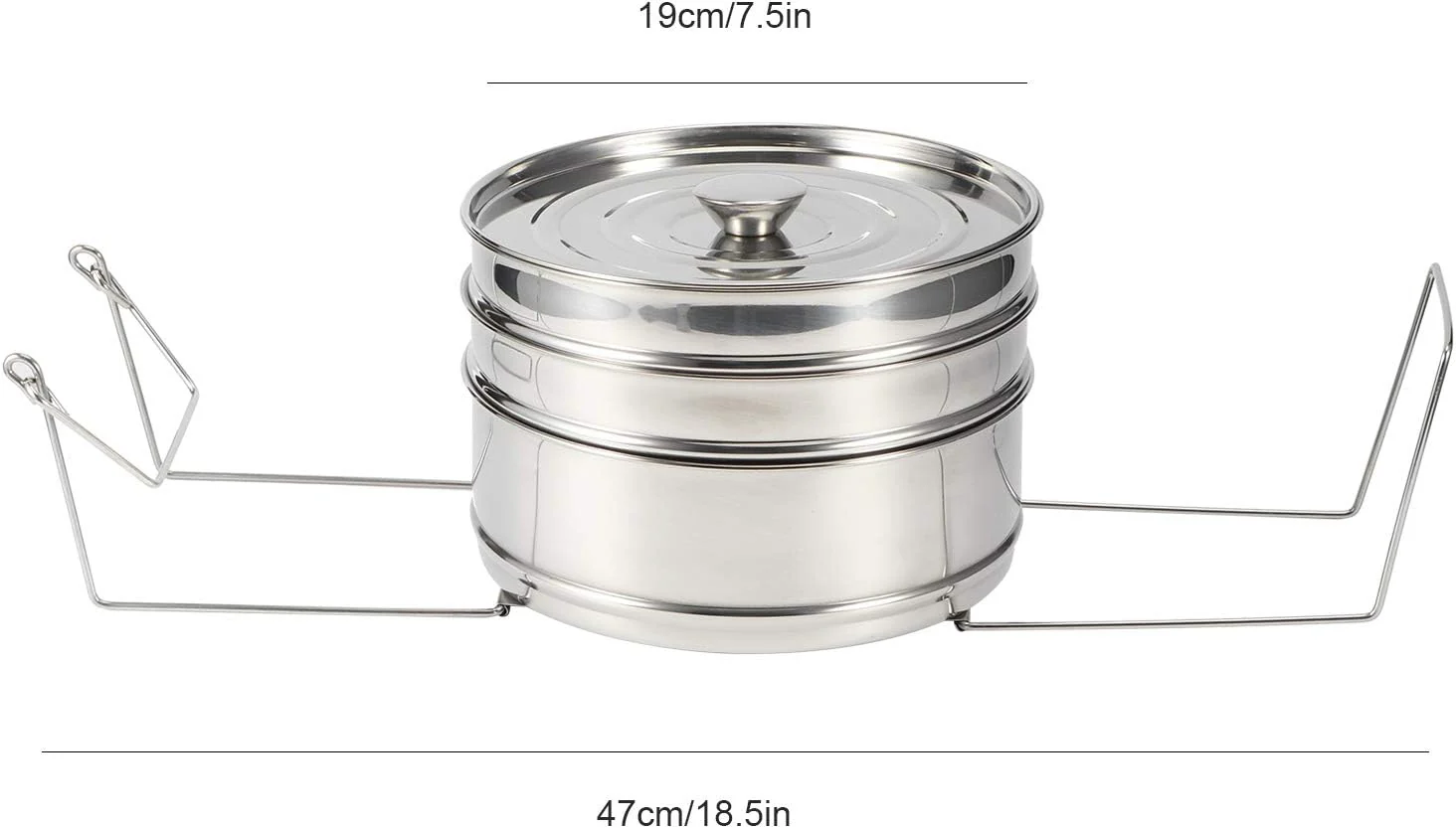 Fdit Stackable Steamers Steamer Insert Pans 3 Tier Stainless Steel Cooker DEMO - Image 2