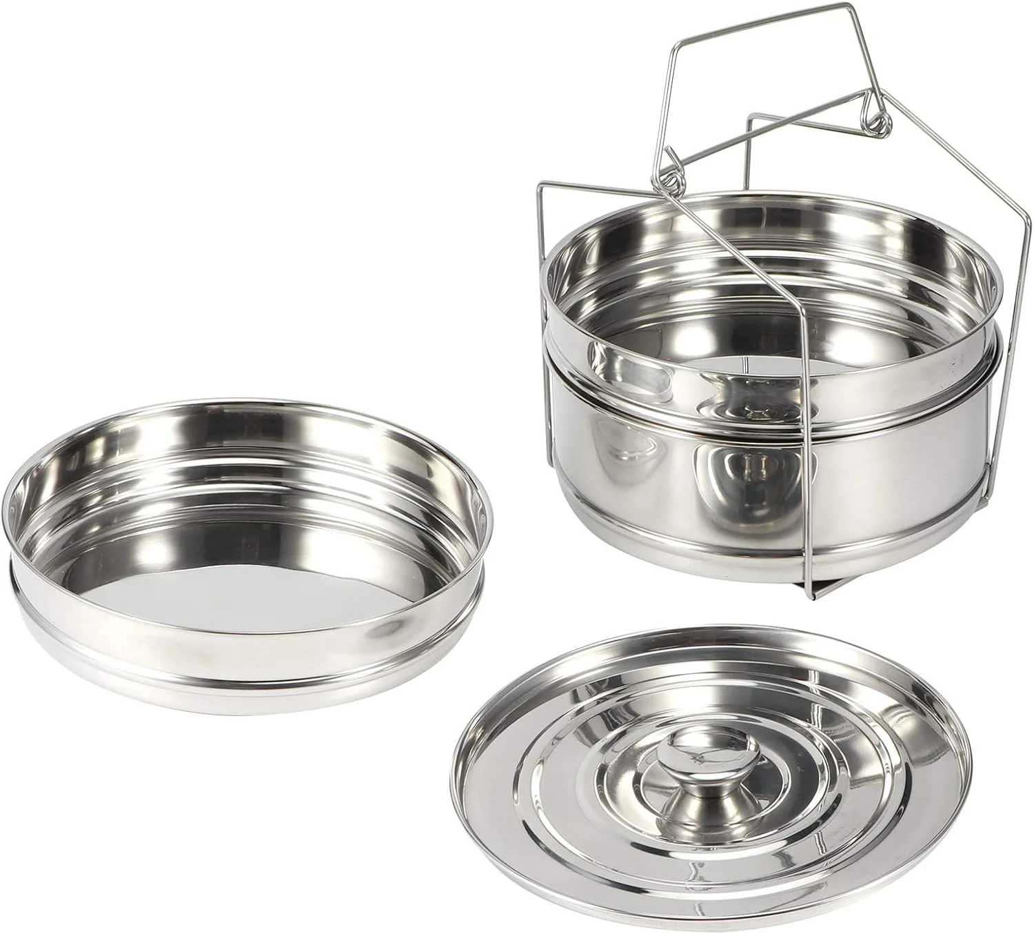 Fdit Stackable Steamers Steamer Insert Pans 3 Tier Stainless Steel Cooker DEMO - Image 4
