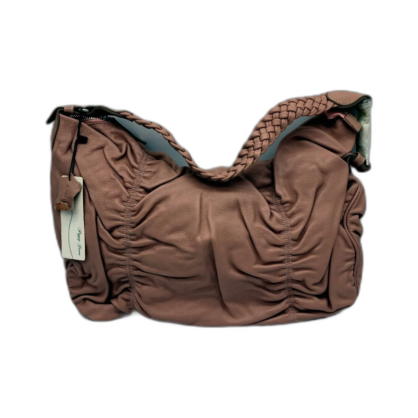 Poppy Green Womens Blush Pink Leather Hobo Handbag Purse NEW
