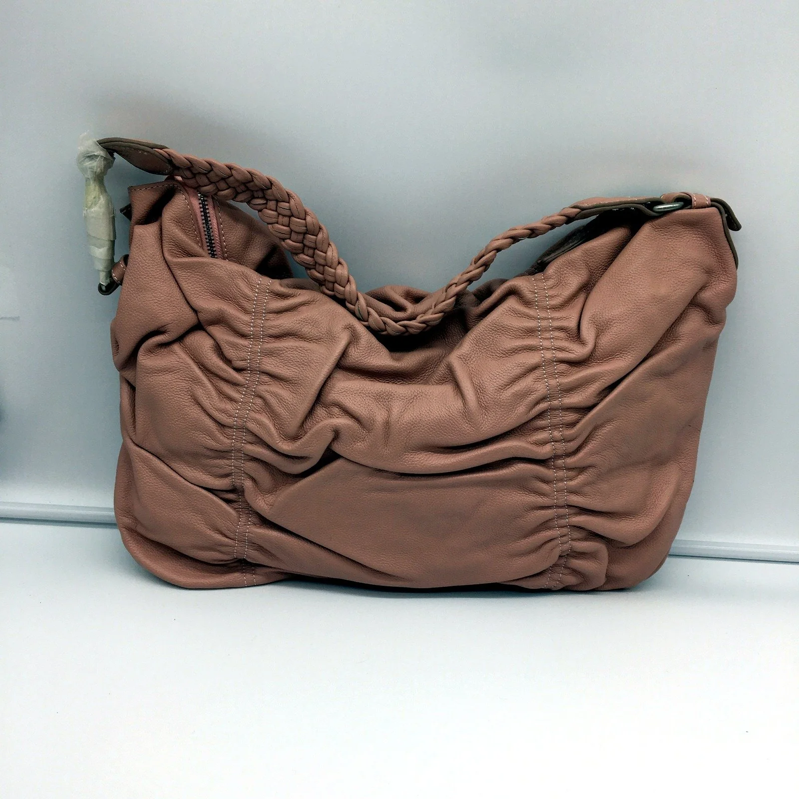 Poppy Green Womens Blush Pink Leather Hobo Handbag Purse NEW - Image 3