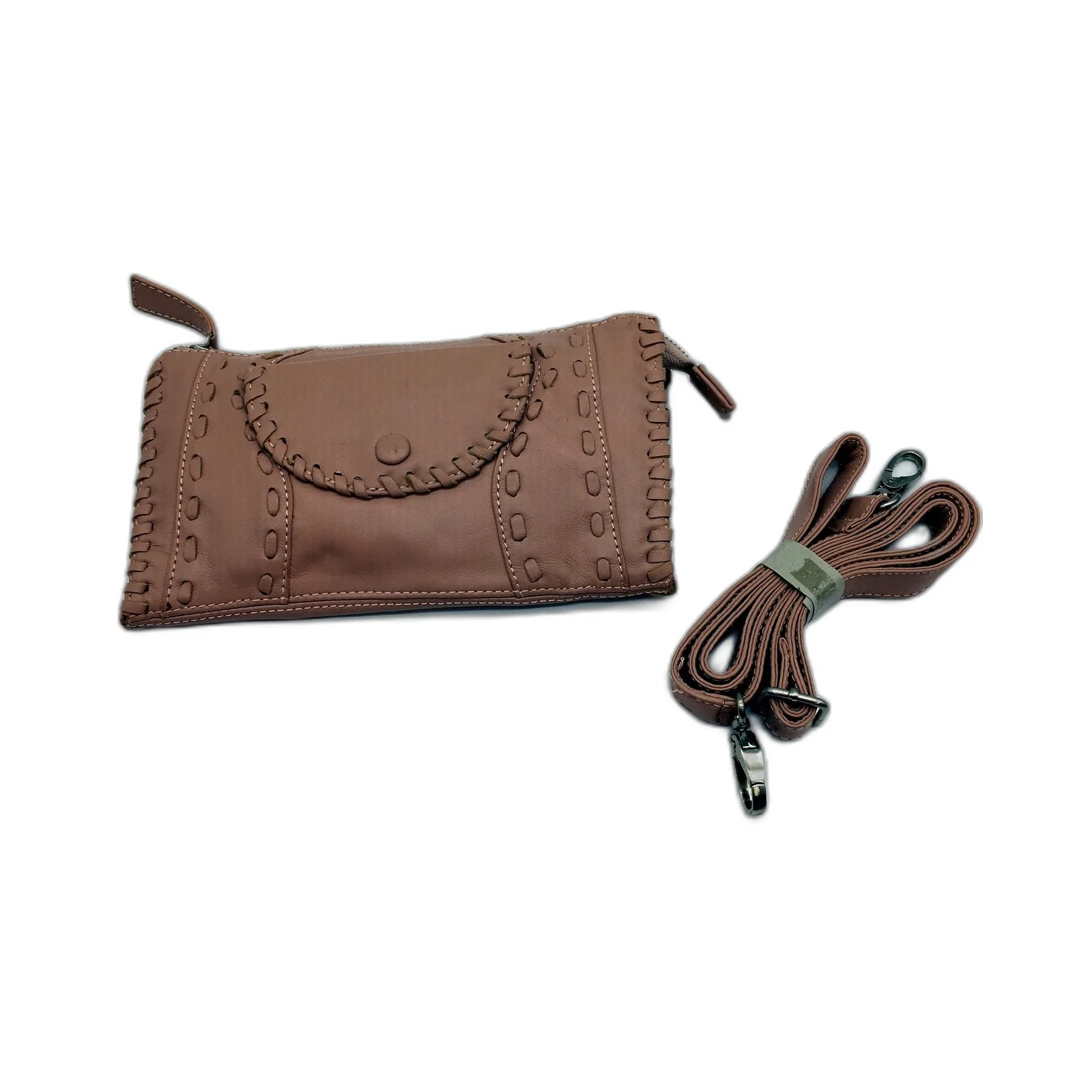 Poppy Green Womens Leather Clutch Wallet with Zip Closure Compact Organizer NEW