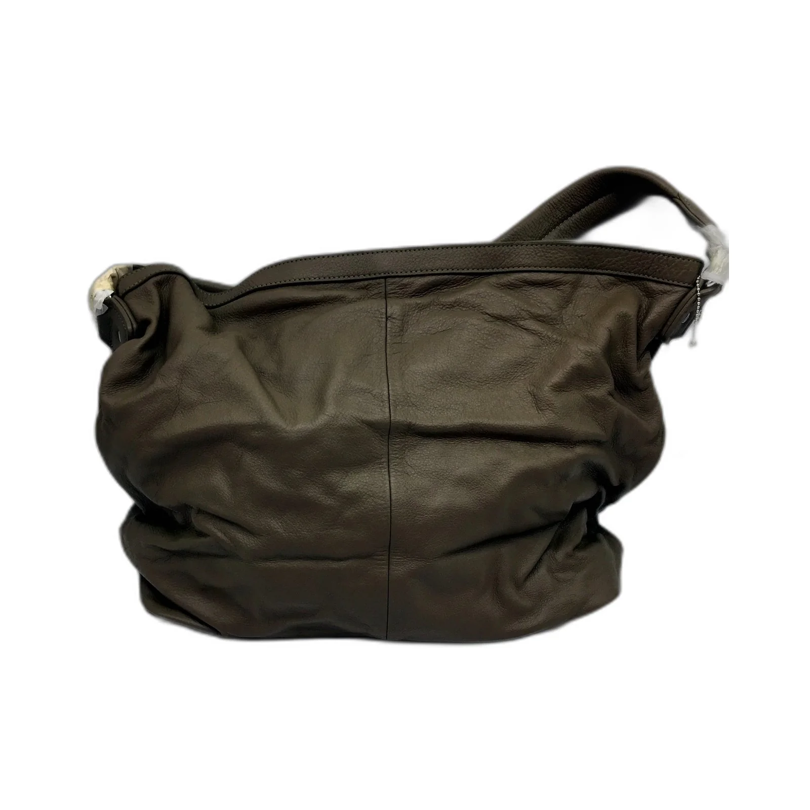 Poppy Green Womens Leather Hobo Handbag Brownish Grey Stylish Versatile NEW - Image 4