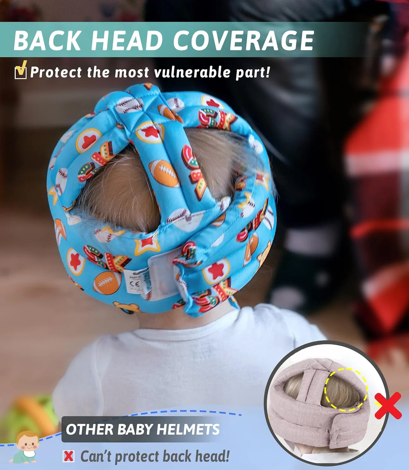 Simply Kids Safety Harnesses Baby Grey Fox & Owl Head Protector Soft 6-24m NEW - Image 3