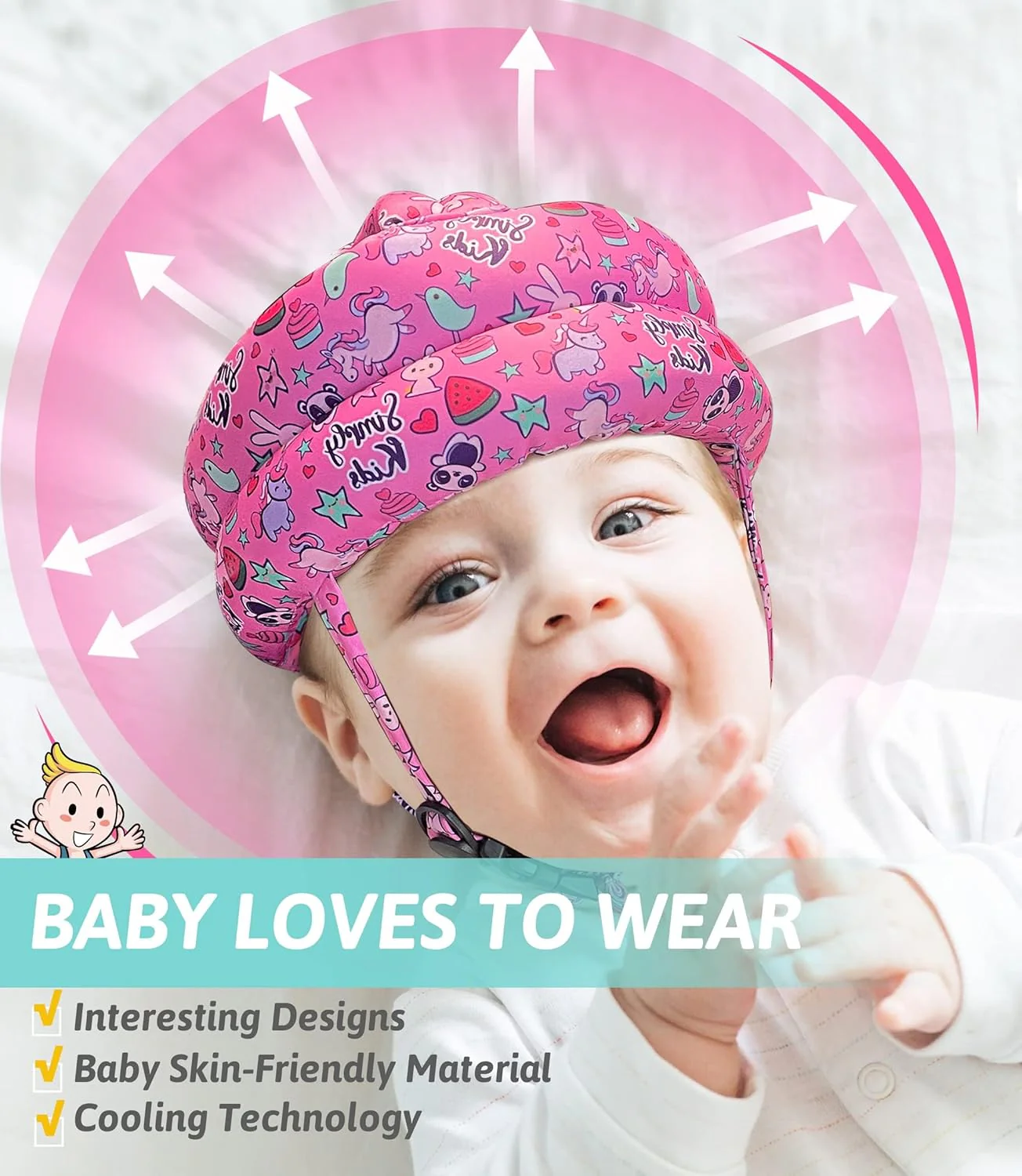 Simply Kids Safety Harnesses Baby Grey Fox & Owl Head Protector Soft 6-24m NEW - Image 5