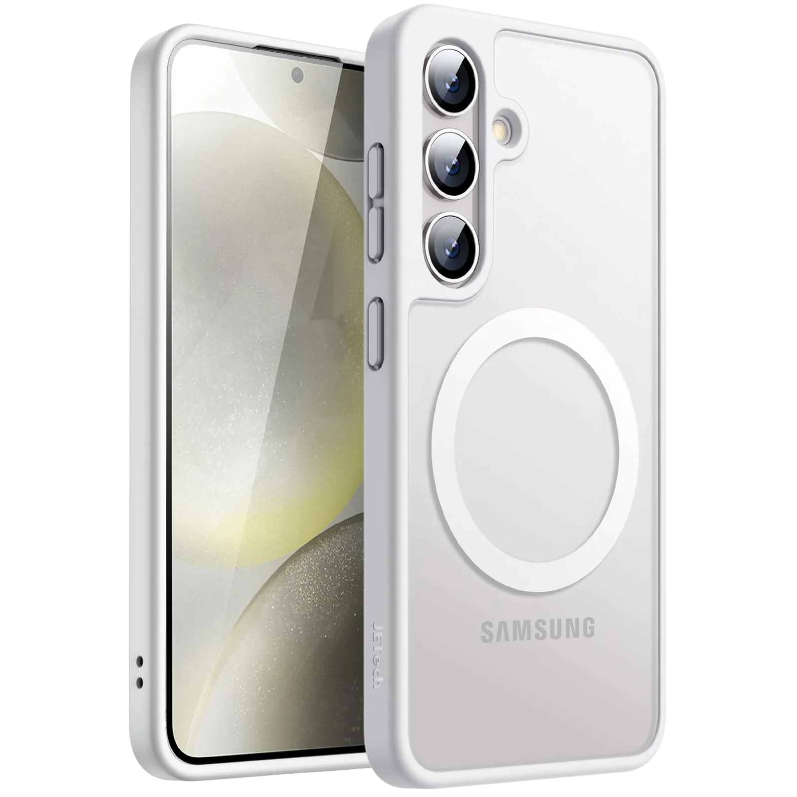 JETech Magnetic Case for Samsung Galaxy S24+ 5G Compatible Silver & Matte NEW