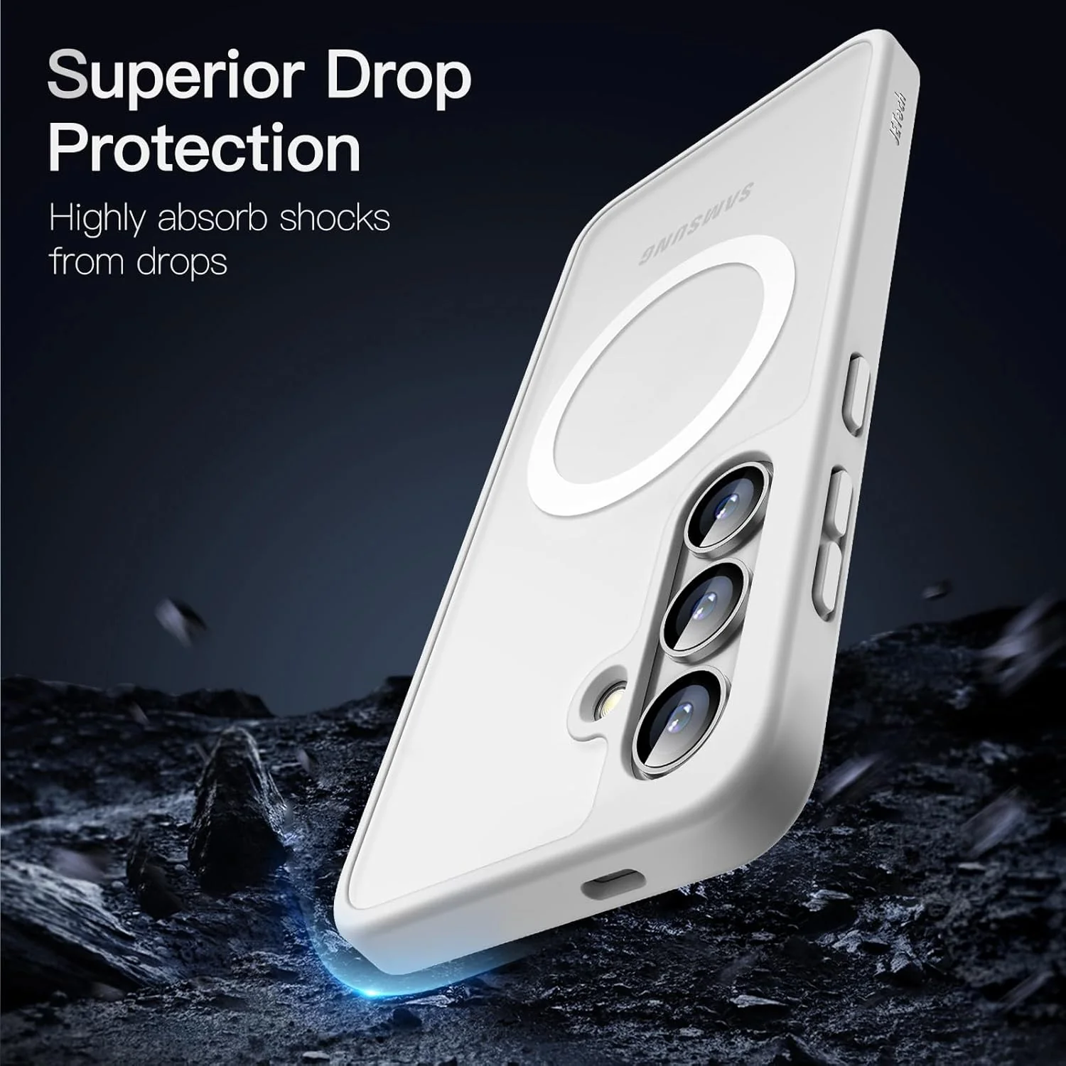 JETech Magnetic Case for Samsung Galaxy S24+ 5G Compatible Silver & Matte NEW - Image 4