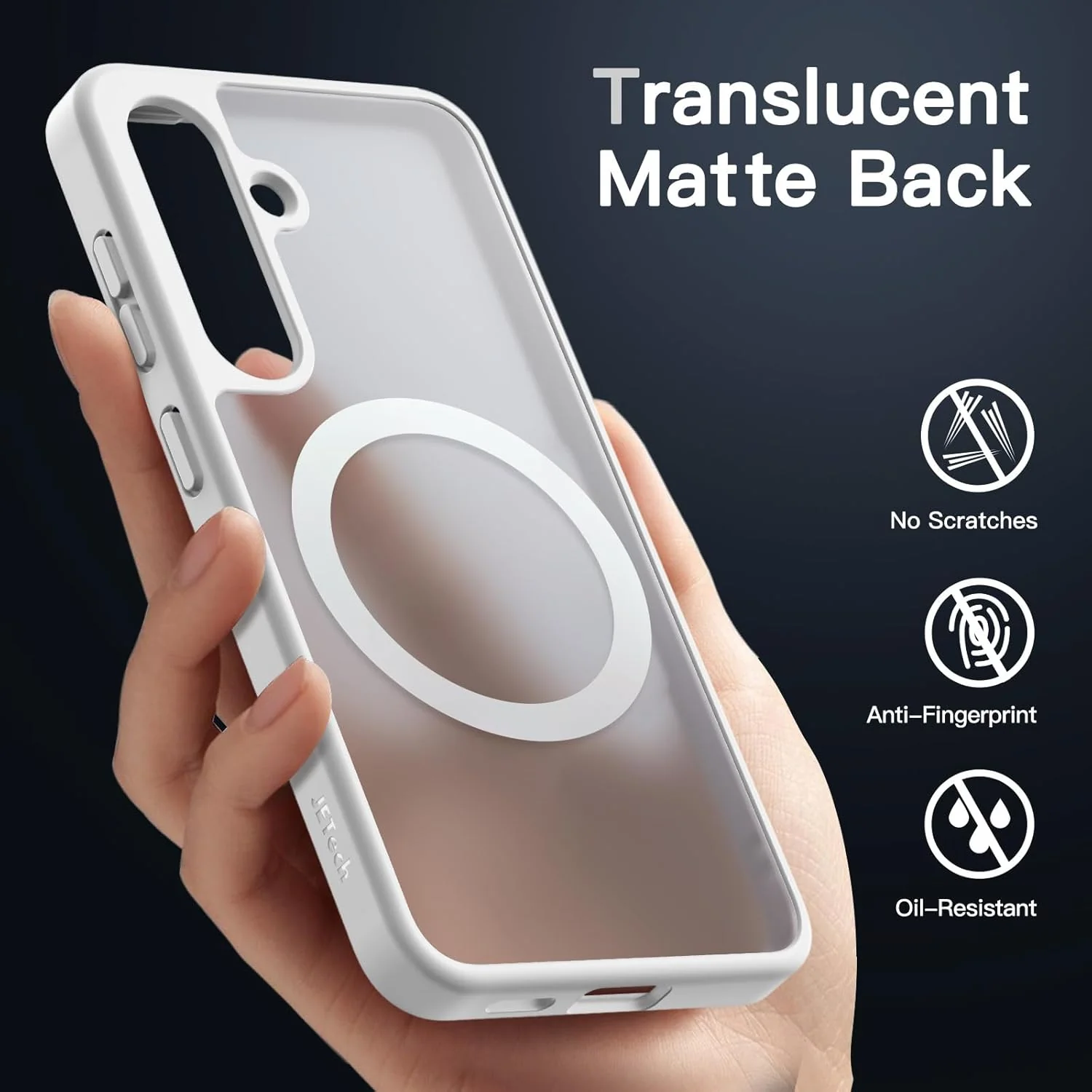 JETech Magnetic Case for Samsung Galaxy S24+ 5G Compatible Silver & Matte NEW - Image 5