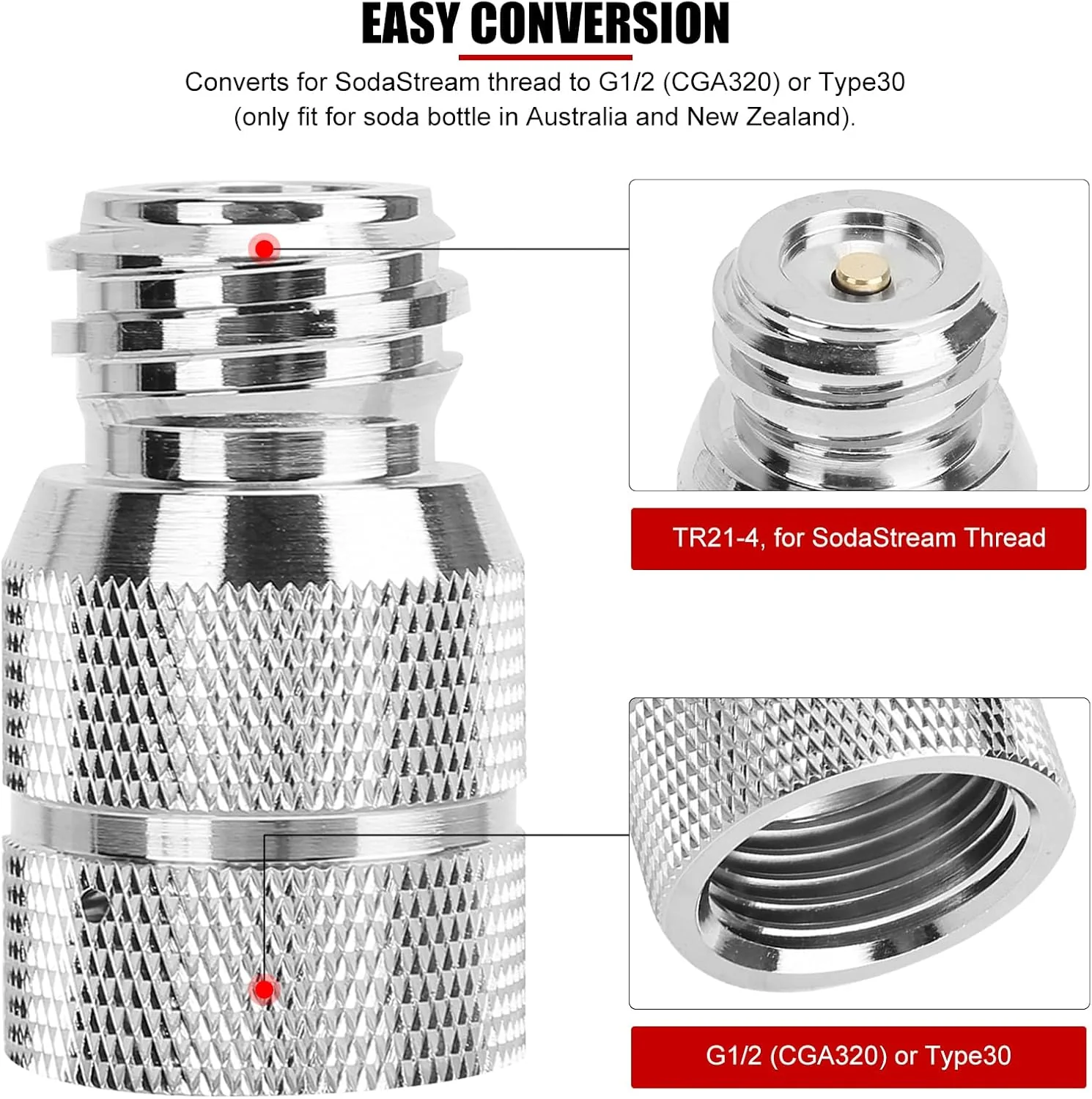 EVTSCAN CO2 Appliance Parts & Accessories Cylinder Adapter for SodaStream NEW - Image 4