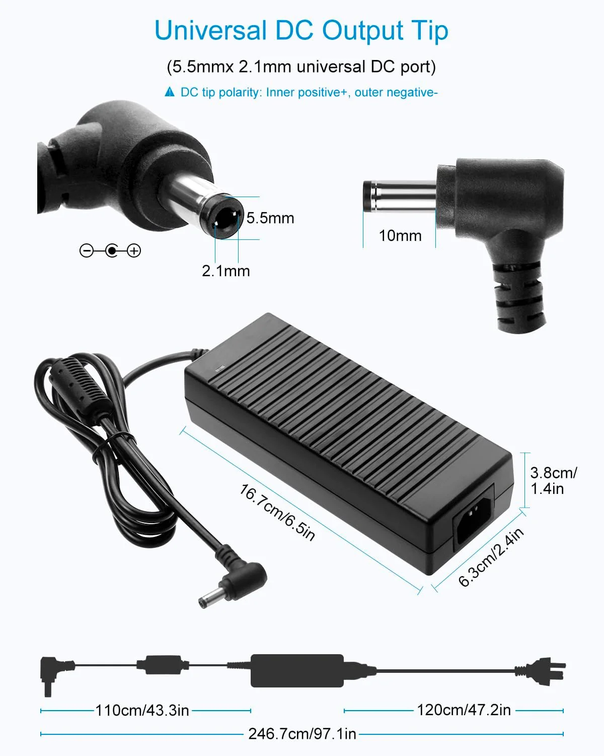 ALITOVE 24V AC Adapters 5A AC Adapter Power Supply for LED Strip Lights, NEW - Image 2