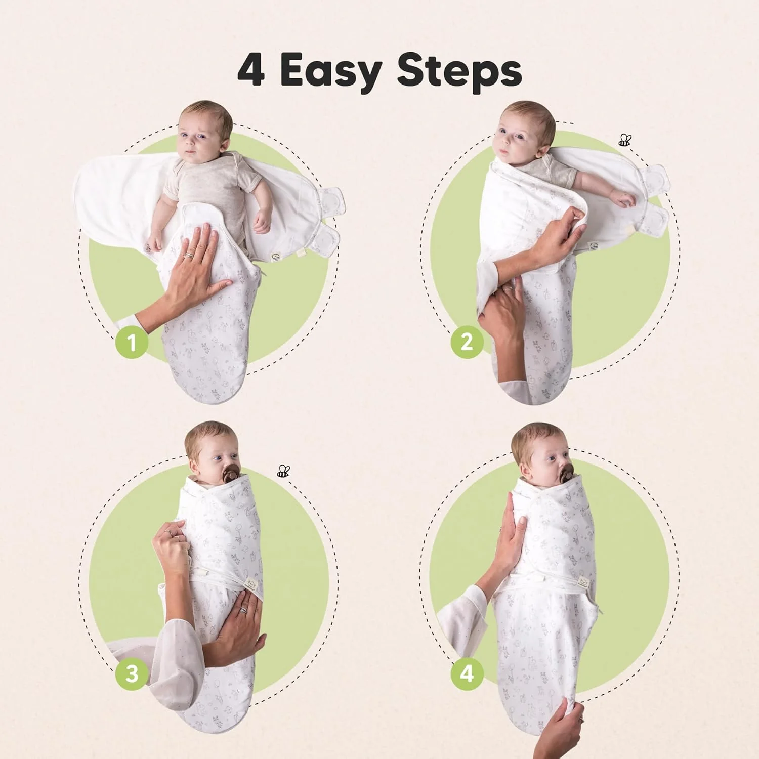 KeaBabies Organic Swaddles Swaddle Zipper Sleep Sacks, One Size, Aspire NEW - Image 6