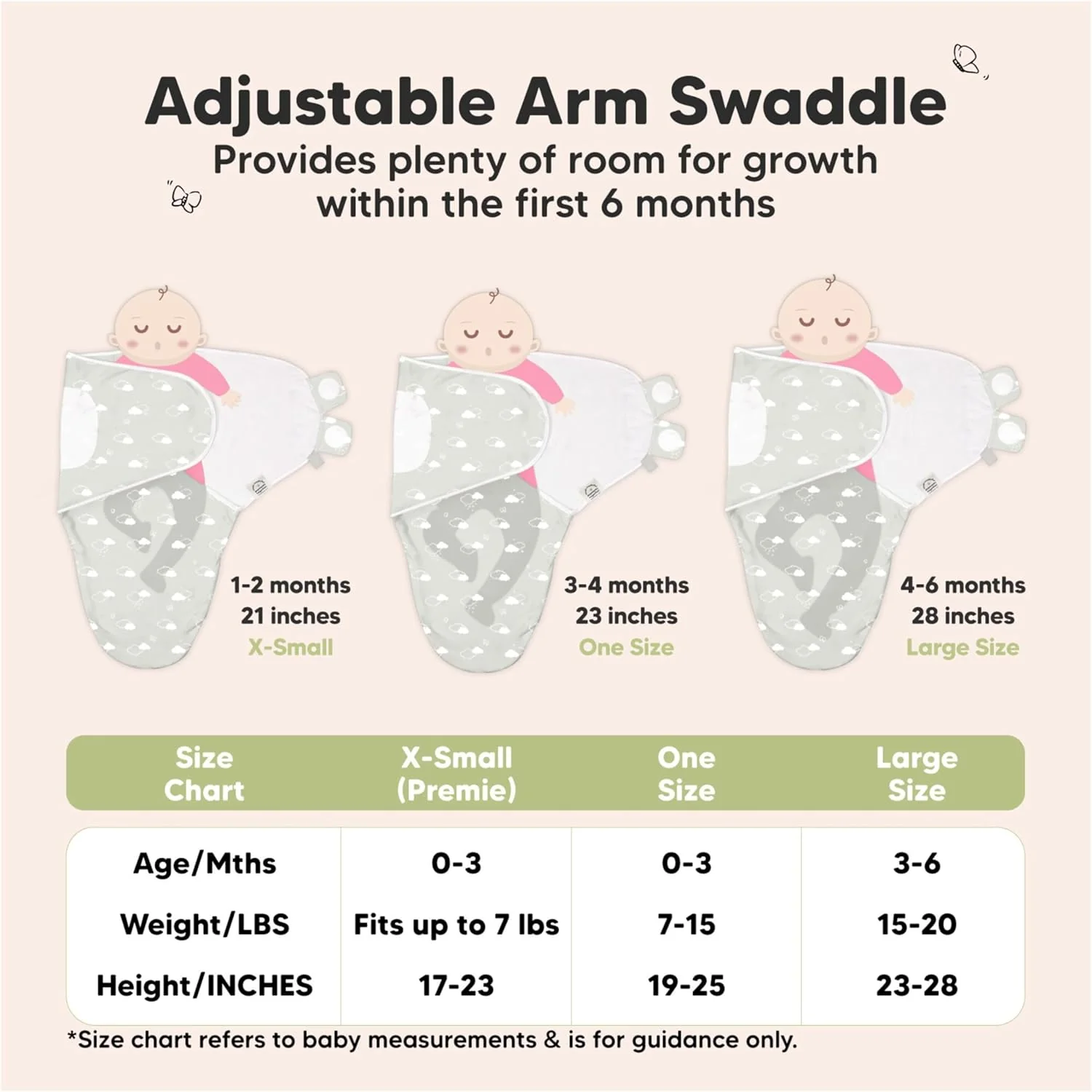 KeaBabies Organic Swaddles Swaddle Zipper Sleep Sacks, One Size, Aspire NEW - Image 7