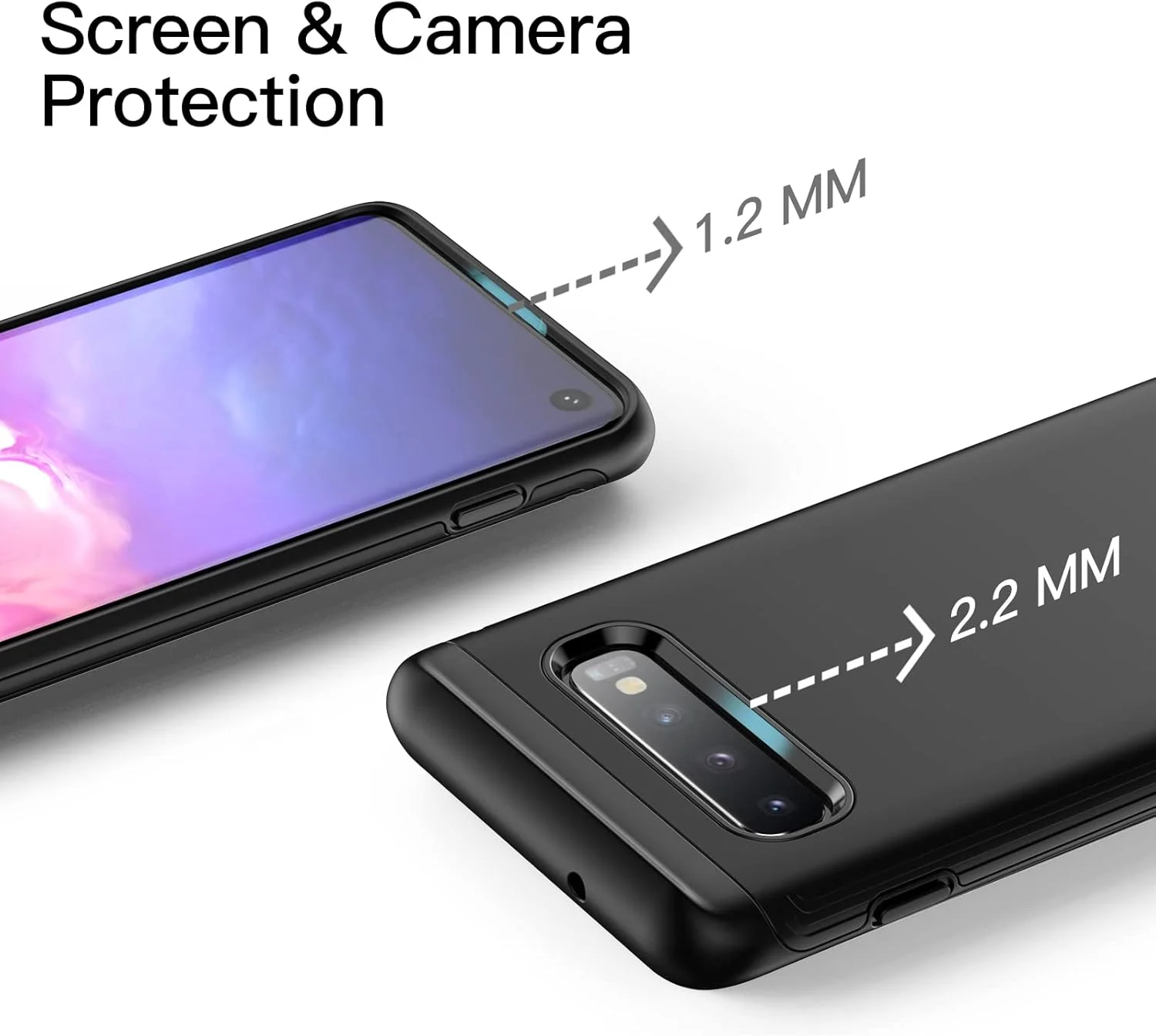 JETech Heavy Basic Black Shockproof Case for Samsung Galaxy S10 Dual Layer NEW - Image 4