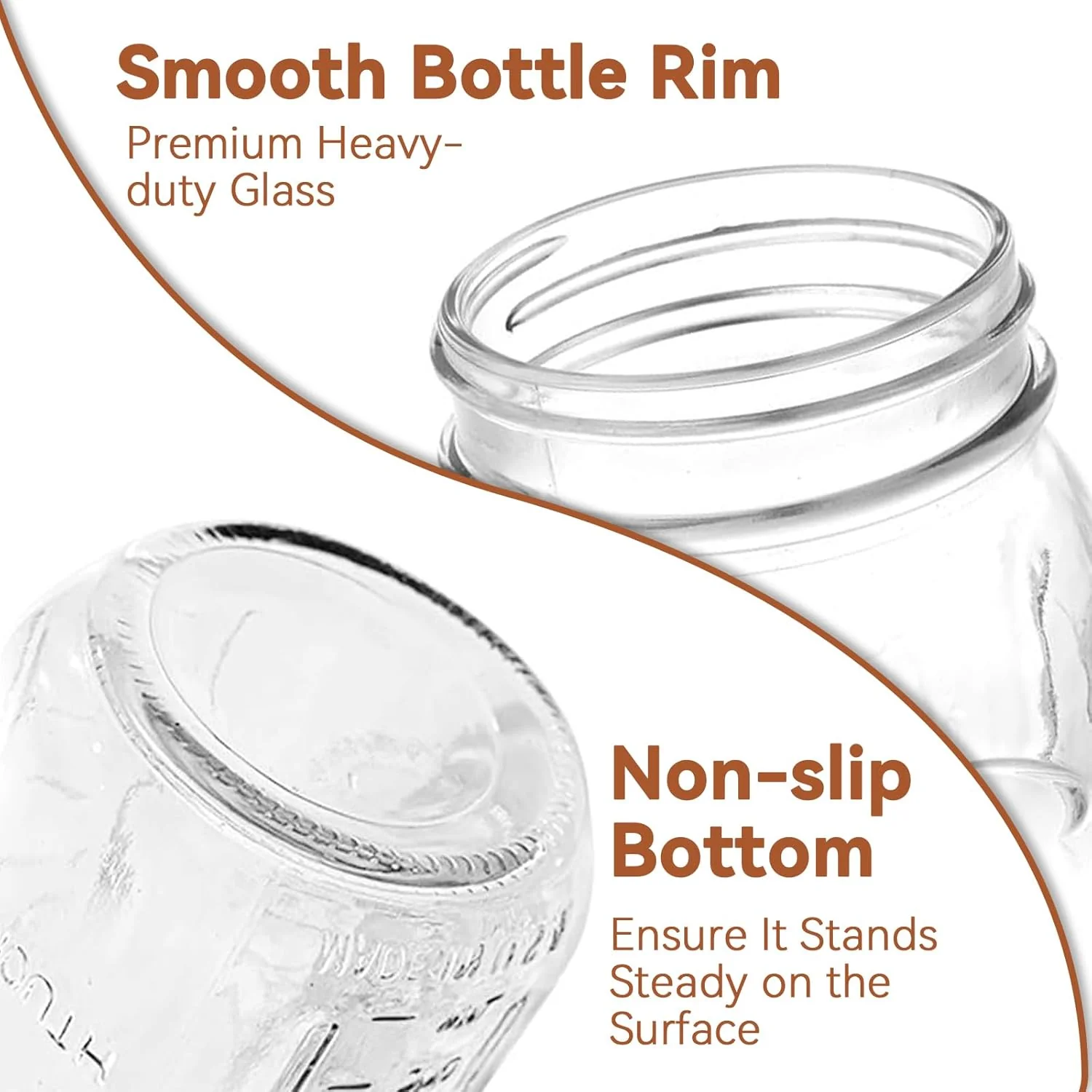 Roccar Transparent Storage Jars & Canisters Glass Airtight Lids 4*16oz NEW - Image 3
