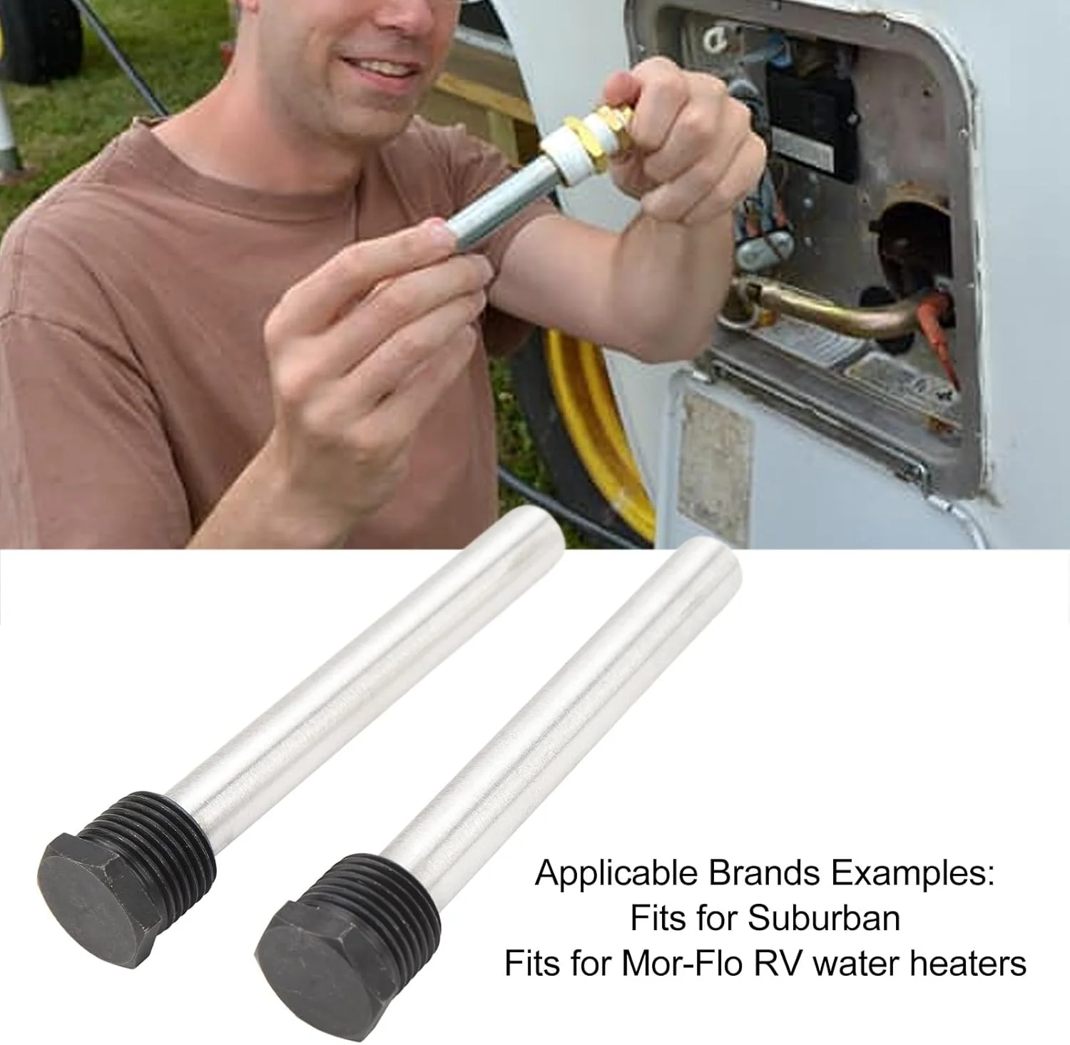 Jiawu 2 Water Heater Parts Pack RV Water Heater Anode Rods Aluminium Metal NEW - Image 4