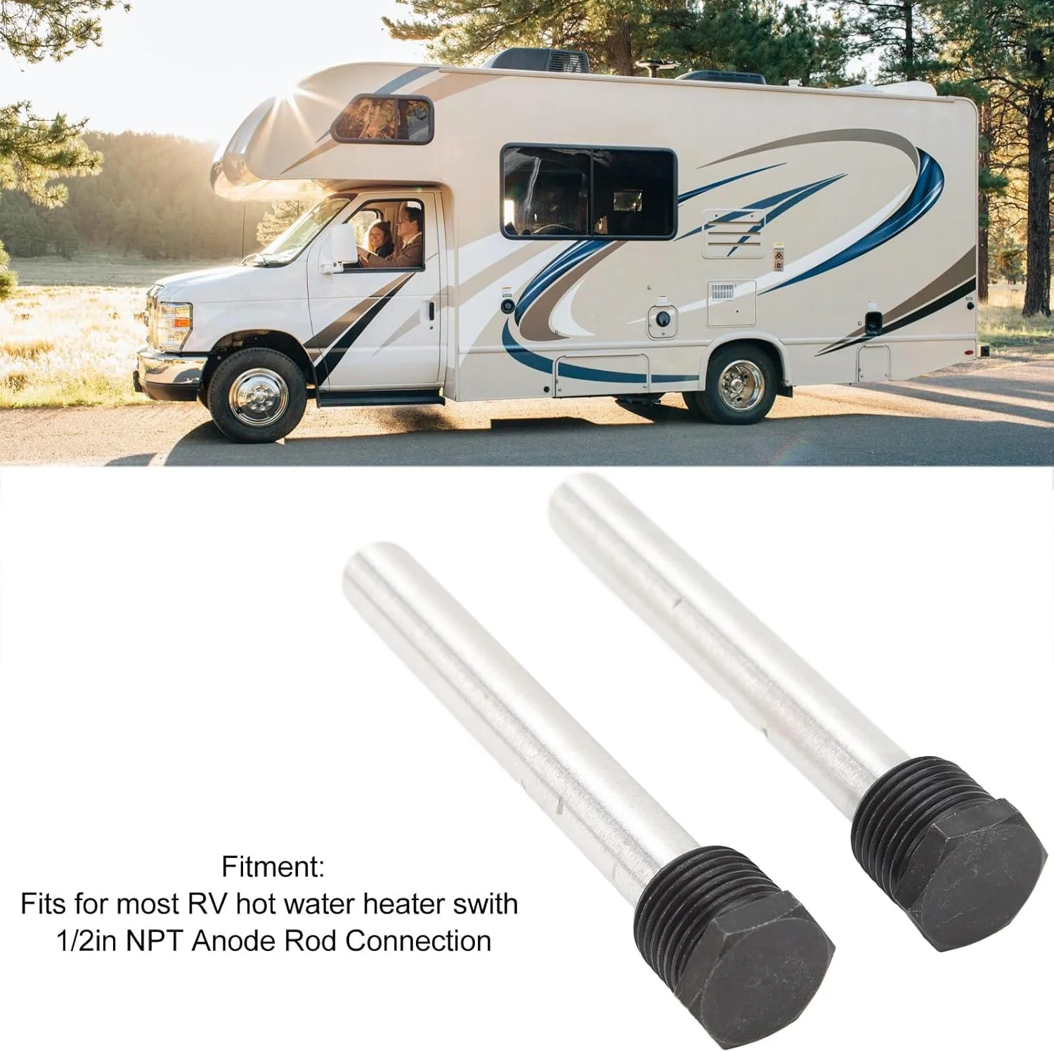 Jiawu 2 Water Heater Parts Pack RV Water Heater Anode Rods Aluminium Metal NEW - Image 5