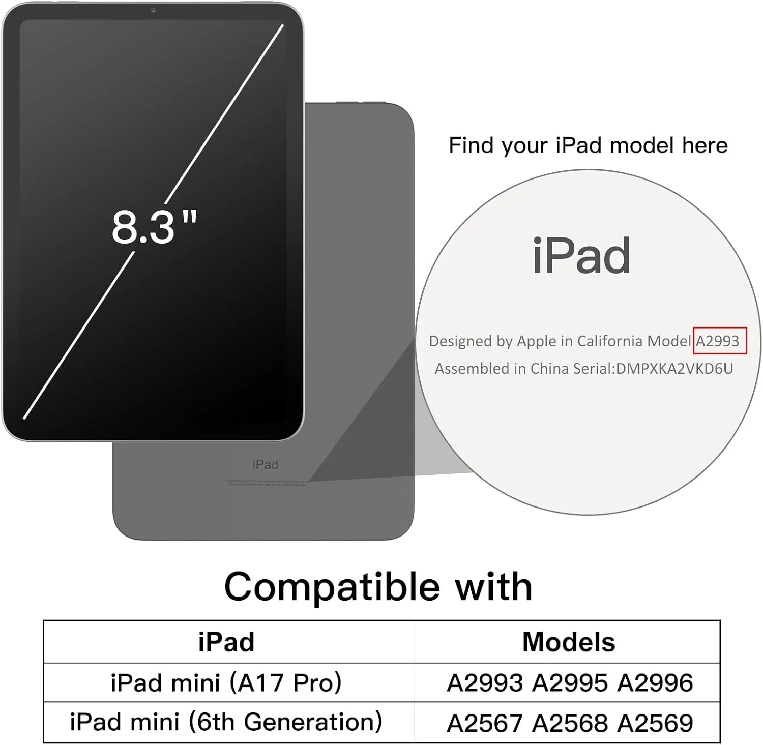 JETech Black Cases iPad mini (A17 Pro, 2024, 7th Gen) / 6 (2021) Protective NEW - Image 2