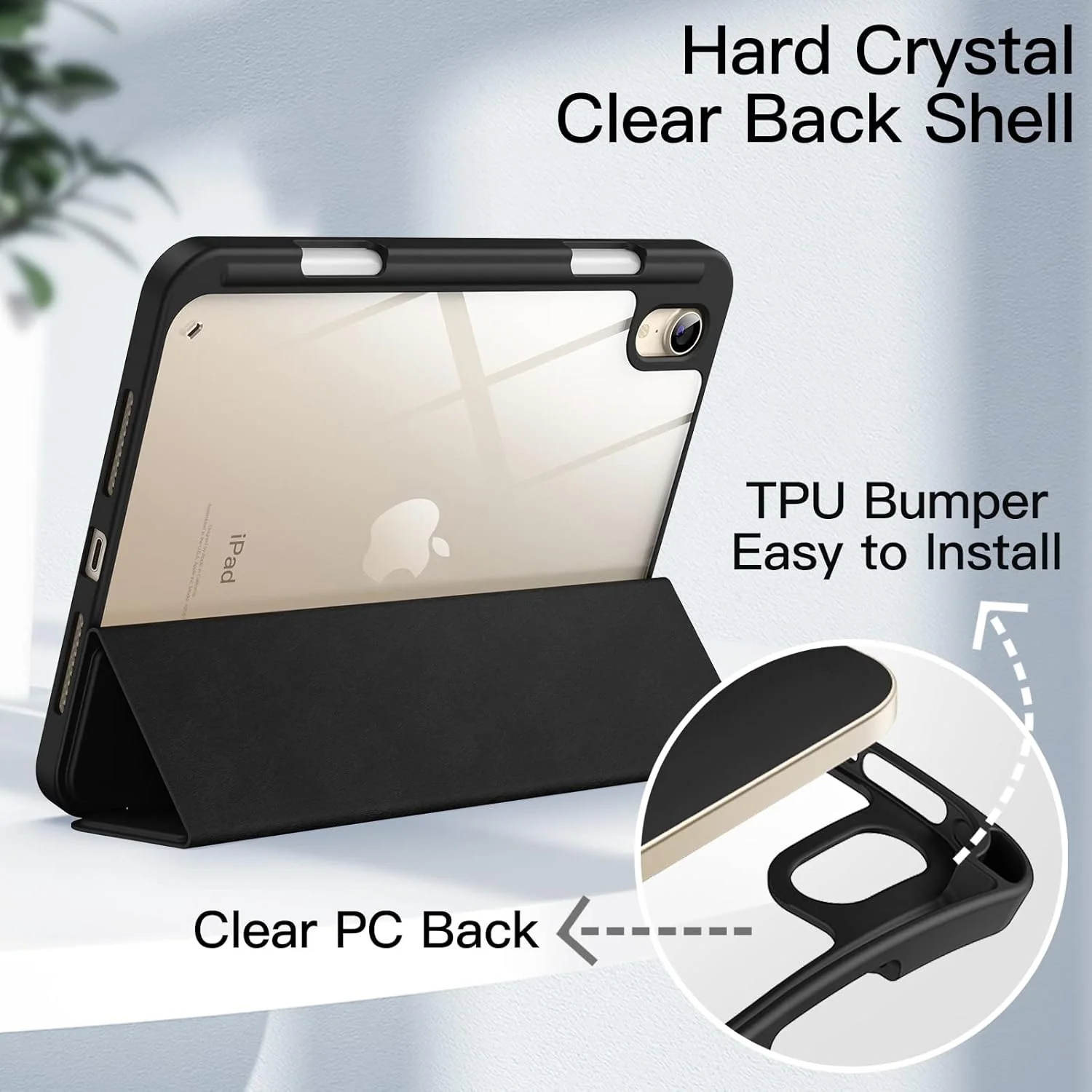 JETech Black Cases iPad mini (A17 Pro, 2024, 7th Gen) / 6 (2021) Protective NEW - Image 3