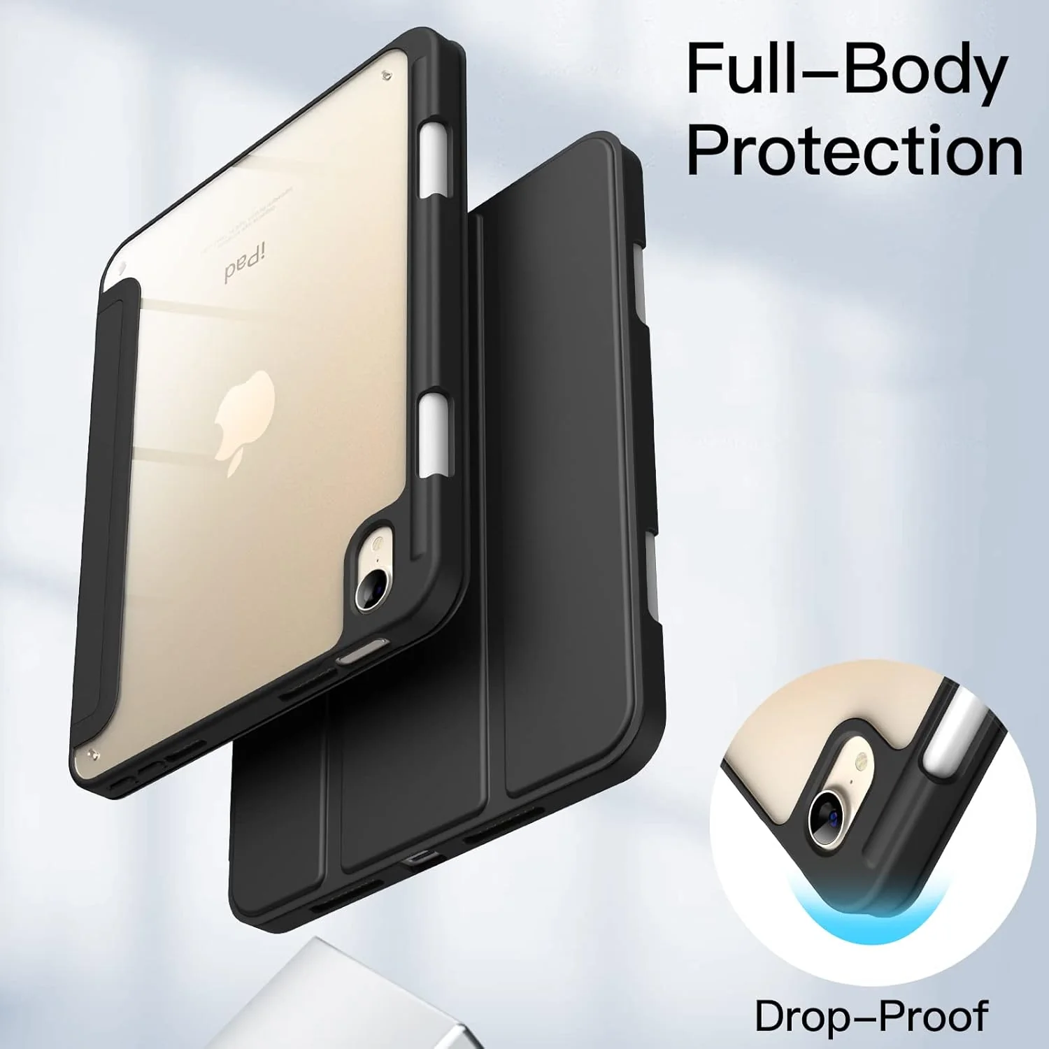 JETech Black Cases iPad mini (A17 Pro, 2024, 7th Gen) / 6 (2021) Protective NEW - Image 4