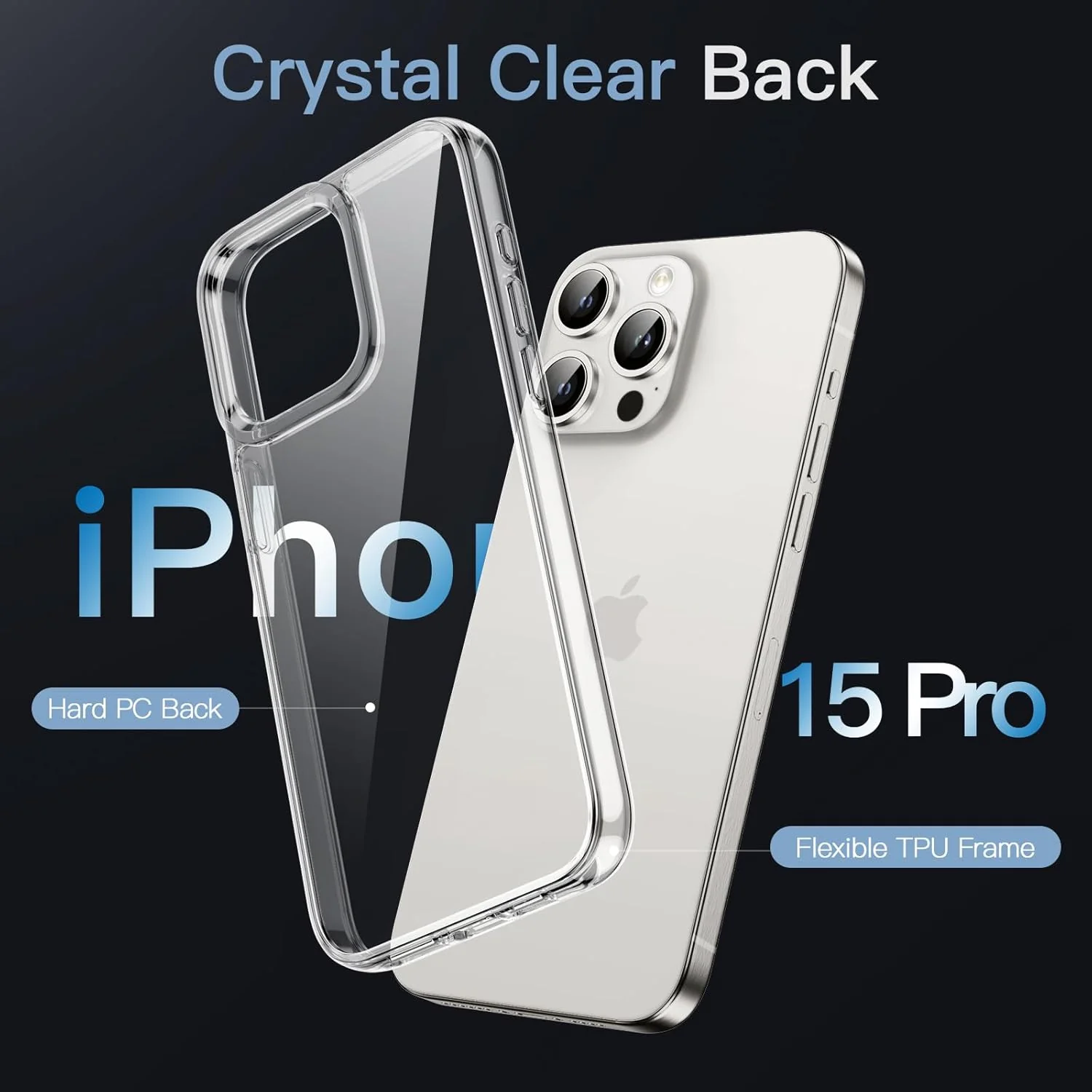 JETech Basic Cases for iPhone 15 Pro 6.1-Inch Non-Yellowing Shockproof NEW - Image 3