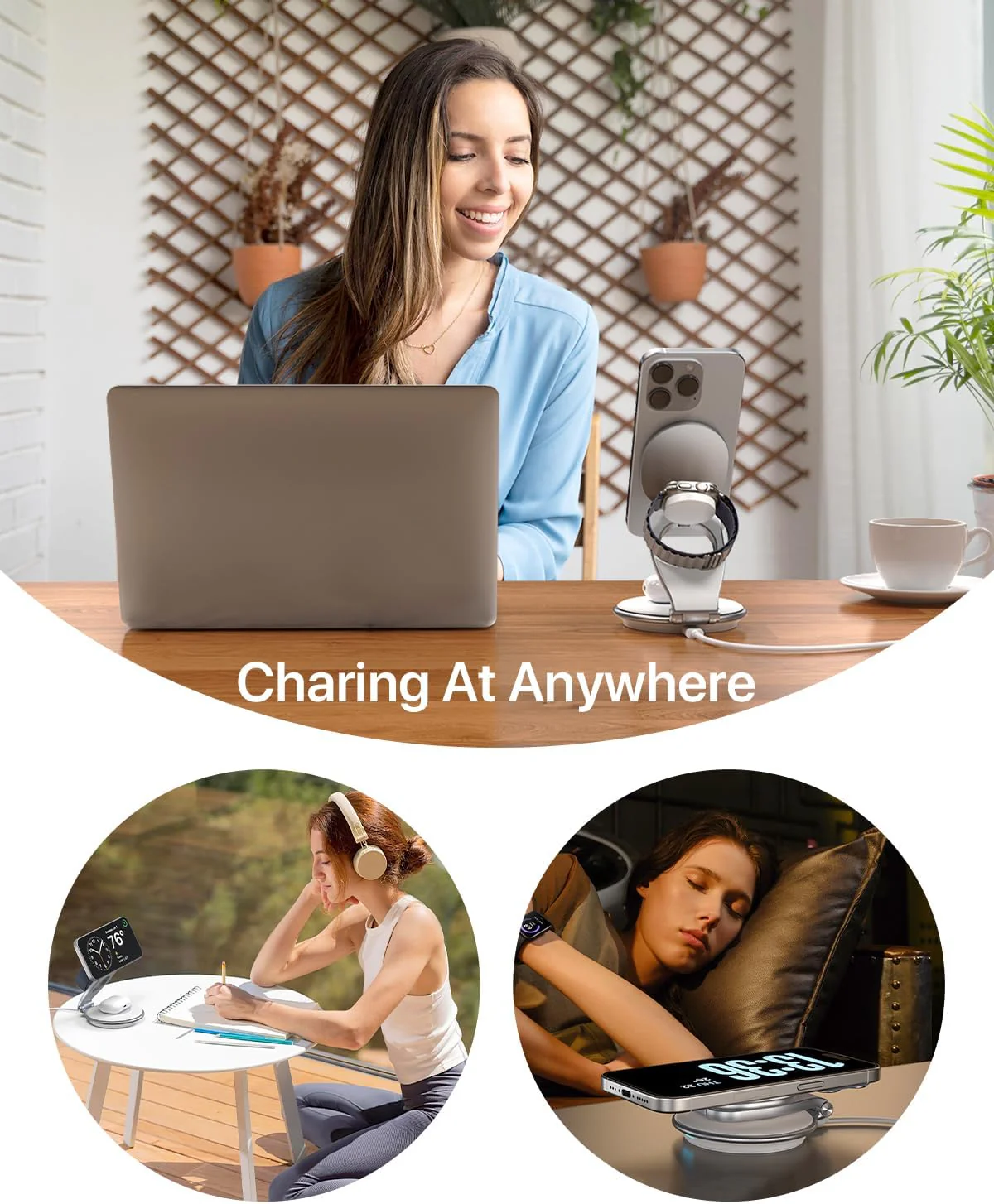 EXW 3-in-1 Wireless Charging Station for Bedside - Induction Chargers DEMO - Image 7