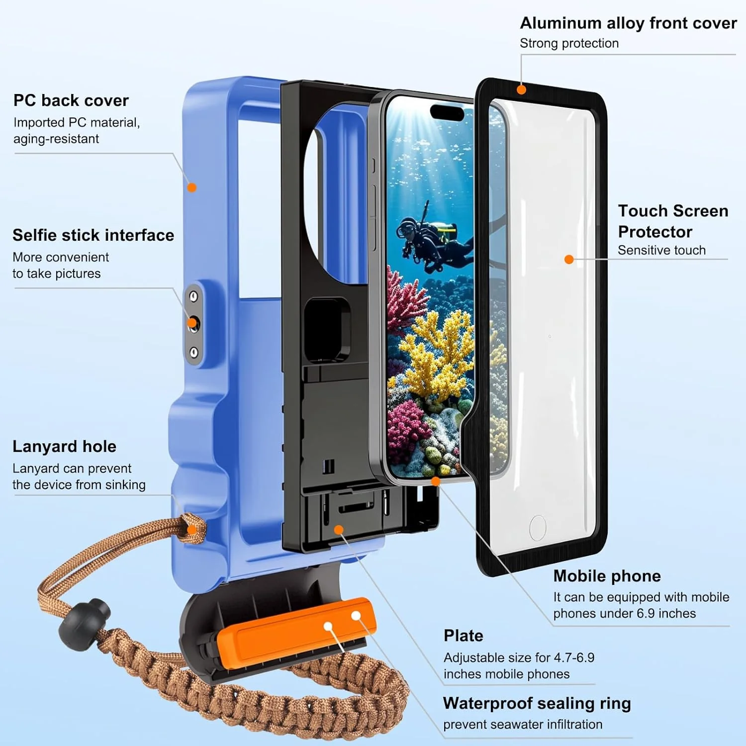 ManKiaPro Waterproof Basic Cases Diving Snorkeling Phone Case for iPhone NEW - Image 3