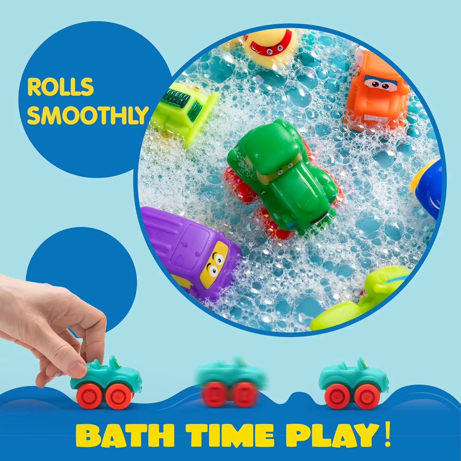 JOYIN Multicolor Cars & Race Cars Cartoon Cars Soft Rubber Toy Vehicles NEW - Image 3