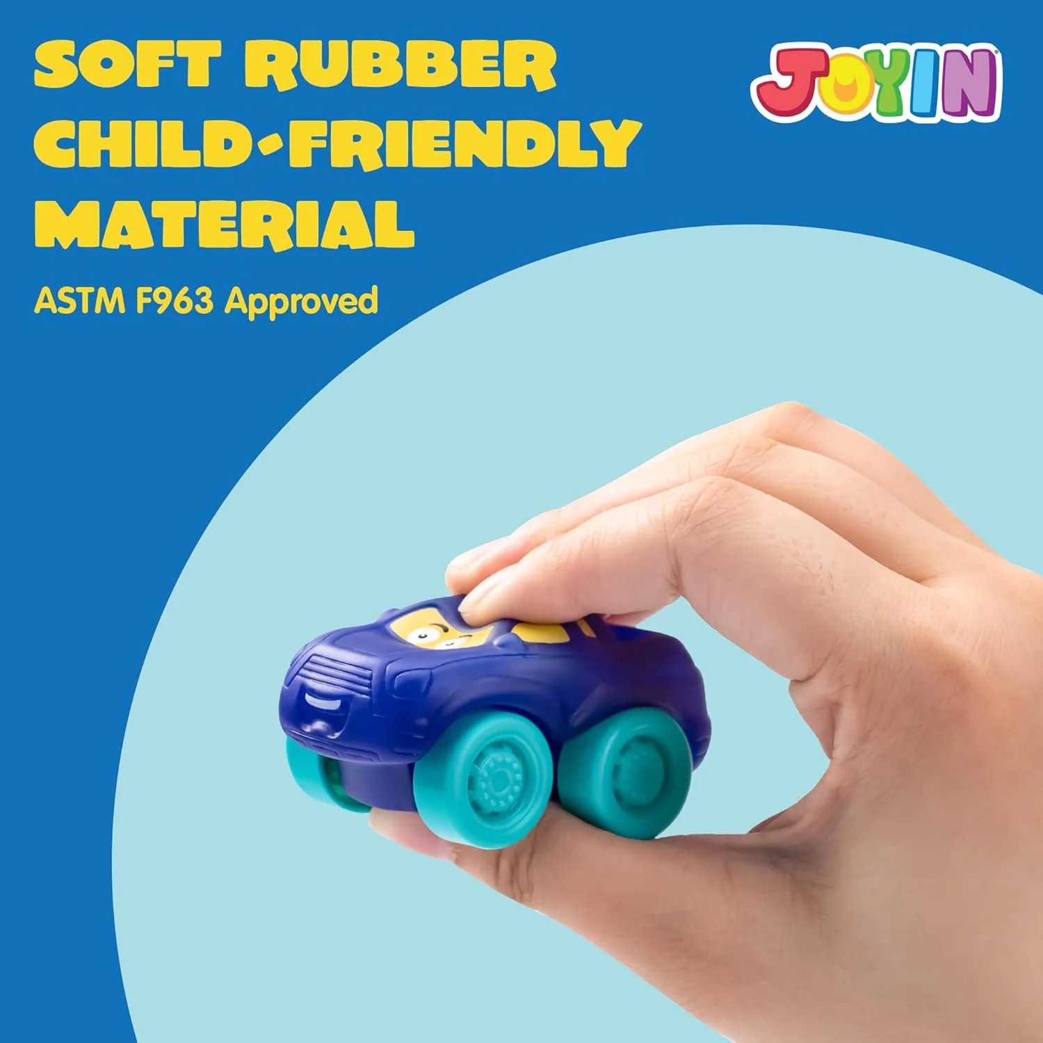 JOYIN Multicolor Cars & Race Cars Cartoon Cars Soft Rubber Toy Vehicles NEW - Image 4