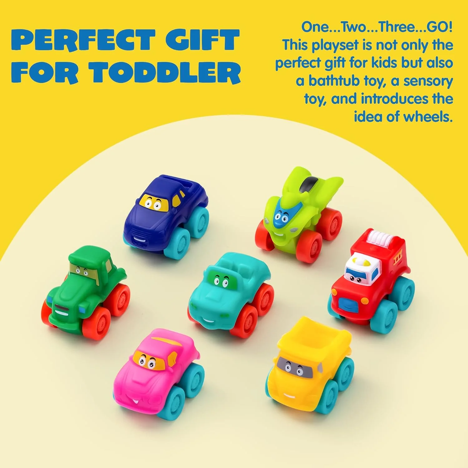 JOYIN Multicolor Cars & Race Cars Cartoon Cars Soft Rubber Toy Vehicles NEW - Image 6