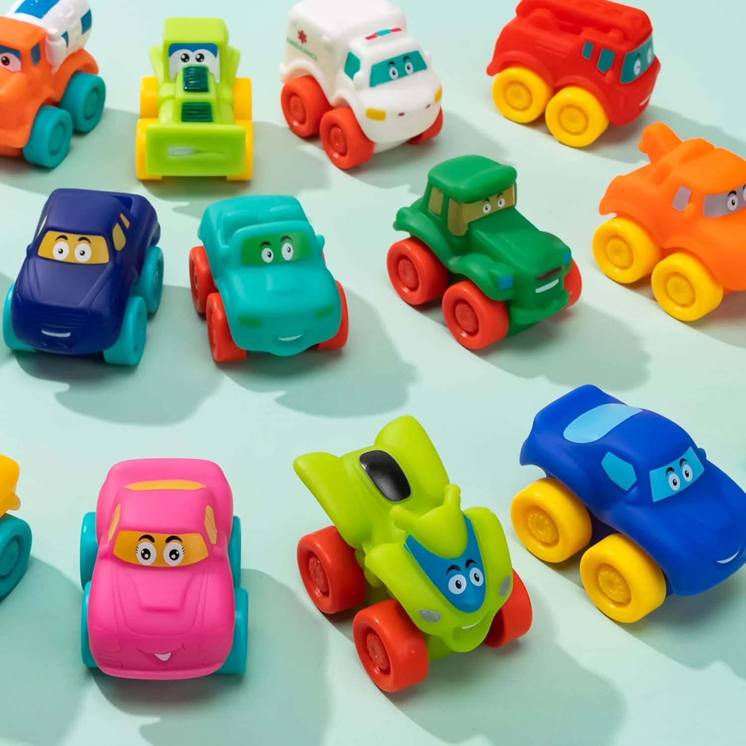 JOYIN Multicolor Cars & Race Cars Cartoon Cars Soft Rubber Toy Vehicles NEW - Image 7