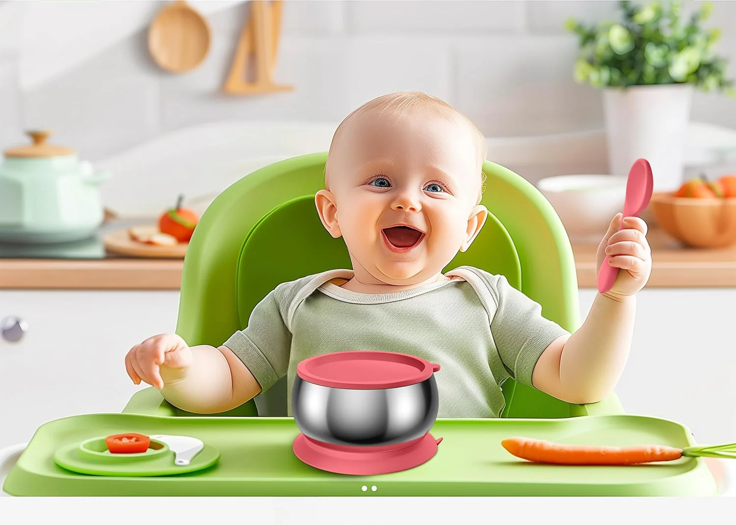 Lion & Bowls Lady Australia Pink Stainless Steel Baby Food Bowl with DEMO - Image 3