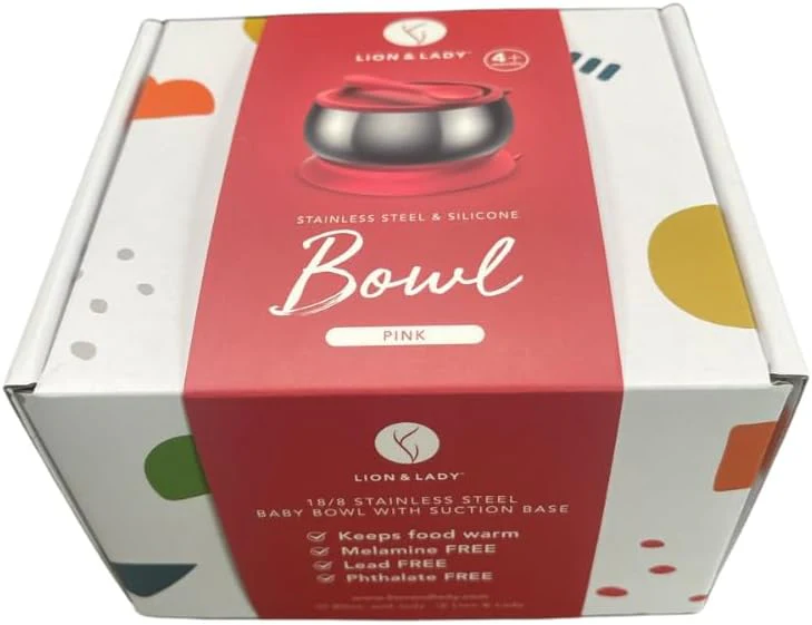 Lion & Bowls Lady Australia Pink Stainless Steel Baby Food Bowl with DEMO - Image 4