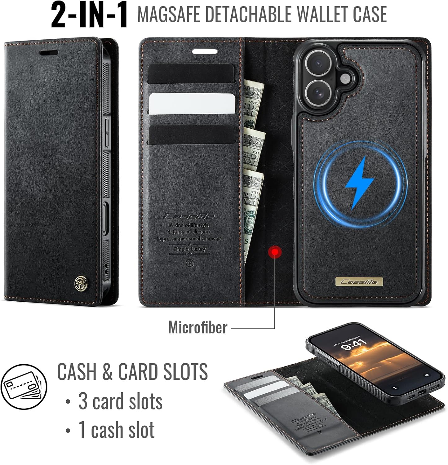 ELEPIK Removable Flip & Wallet Cases Magnetic Wallet Flip & Cases with Card NEW - Image 2