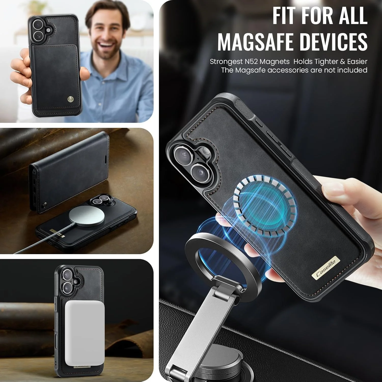 ELEPIK Removable Flip & Wallet Cases Magnetic Wallet Flip & Cases with Card NEW - Image 3