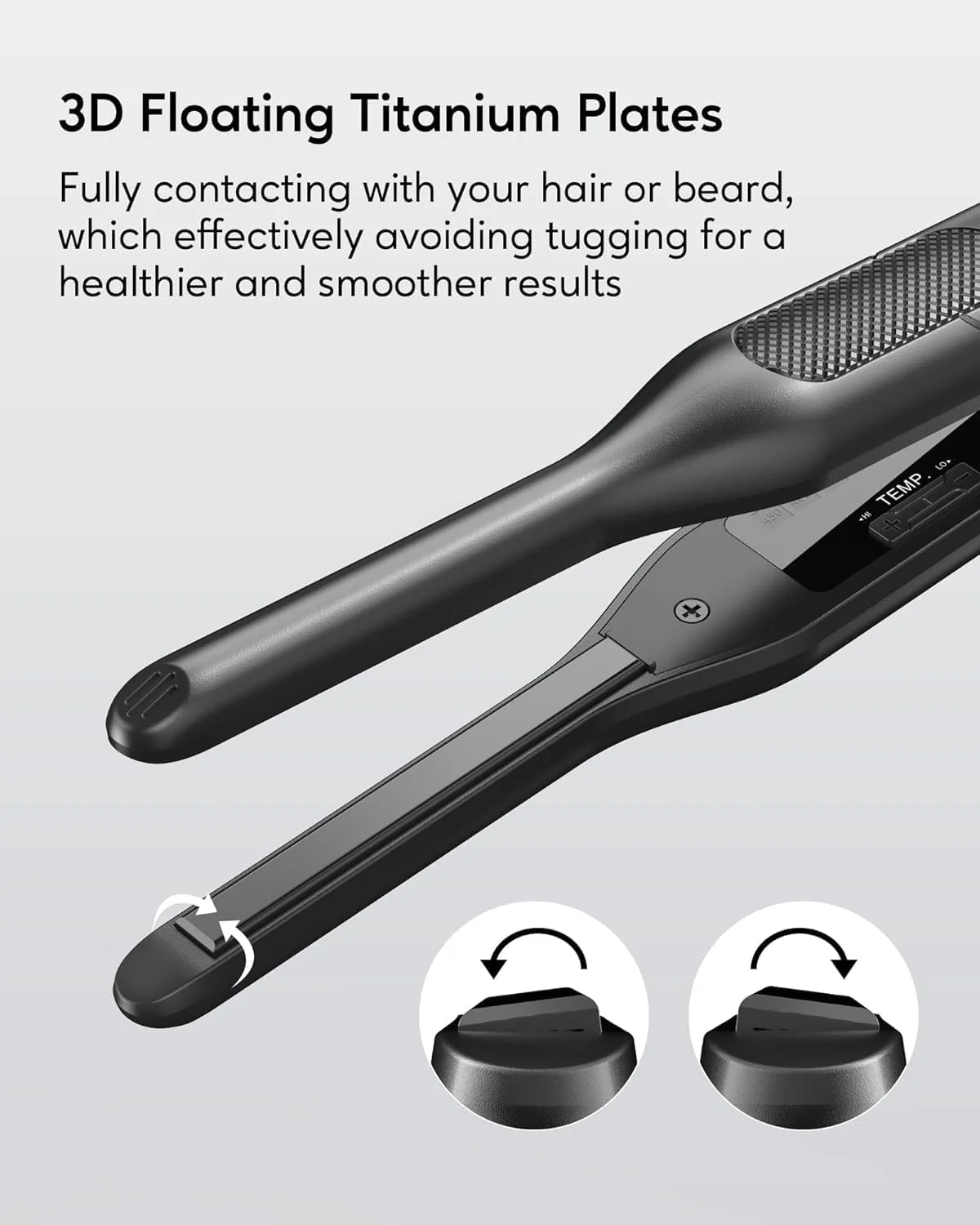 Telfun Hair Straighteners Tourmaline Flat Iron for Short Pixie Cut Black NEW - Image 5