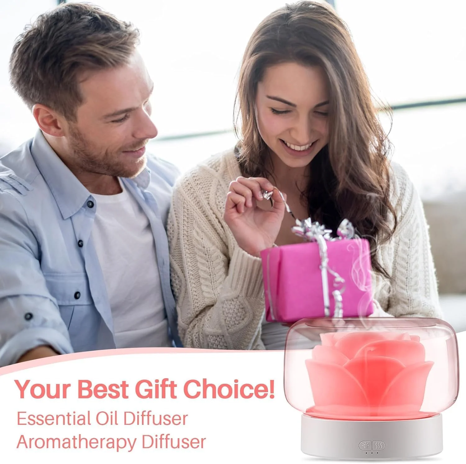 Liuruiyu Petal-Shaped Scented Oil Diffusers Light Up for Home Decor NEW - Image 6